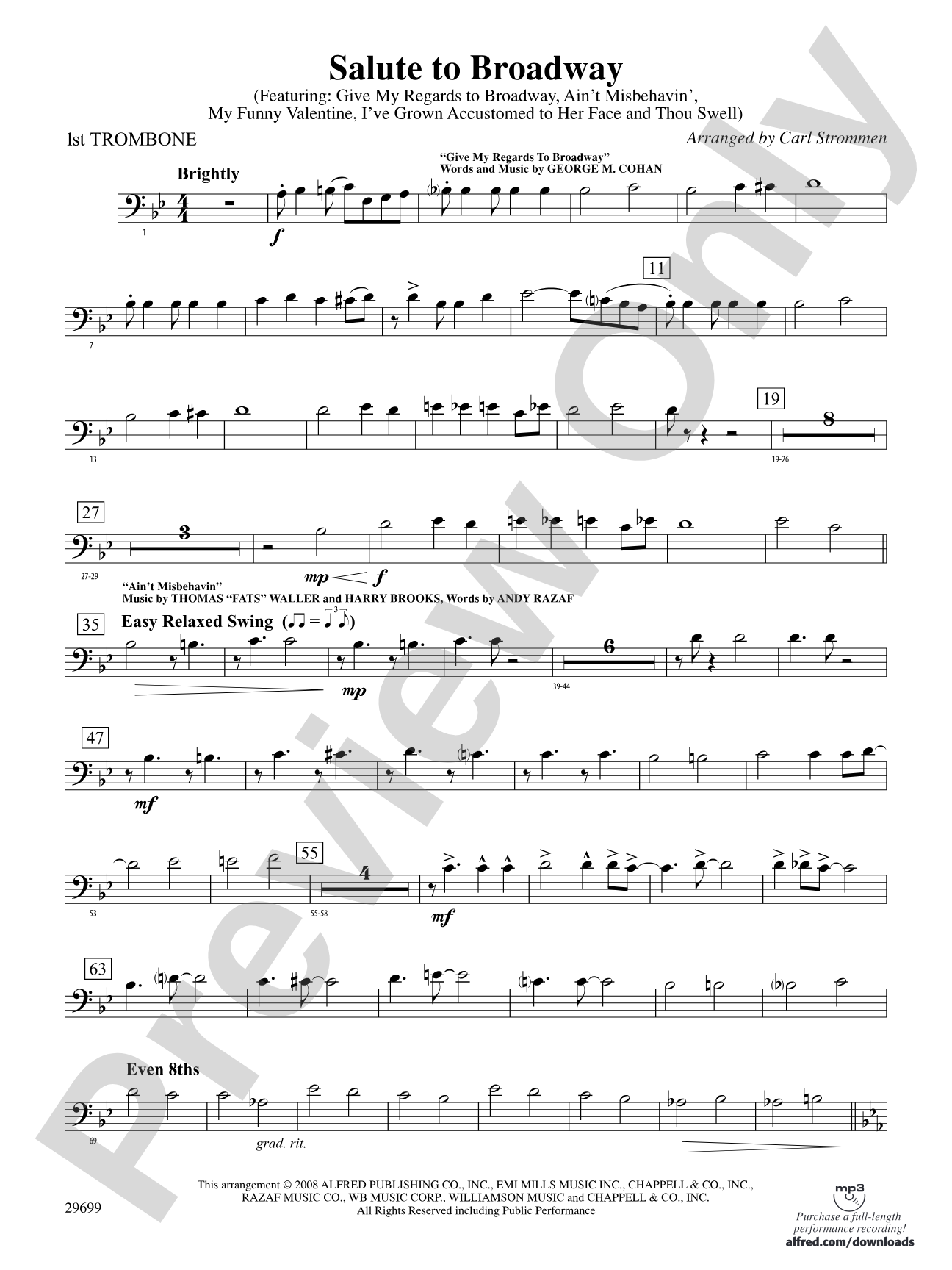 Salute to Broadway: 1st Trombone