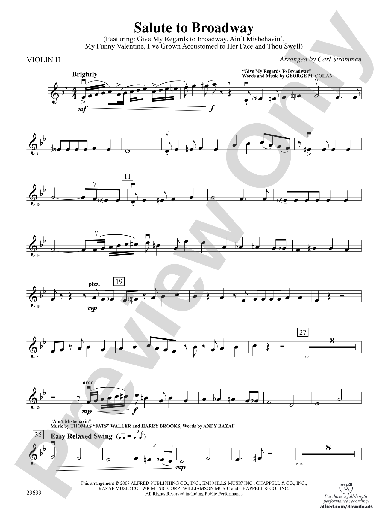 Salute to Broadway: 2nd Violin