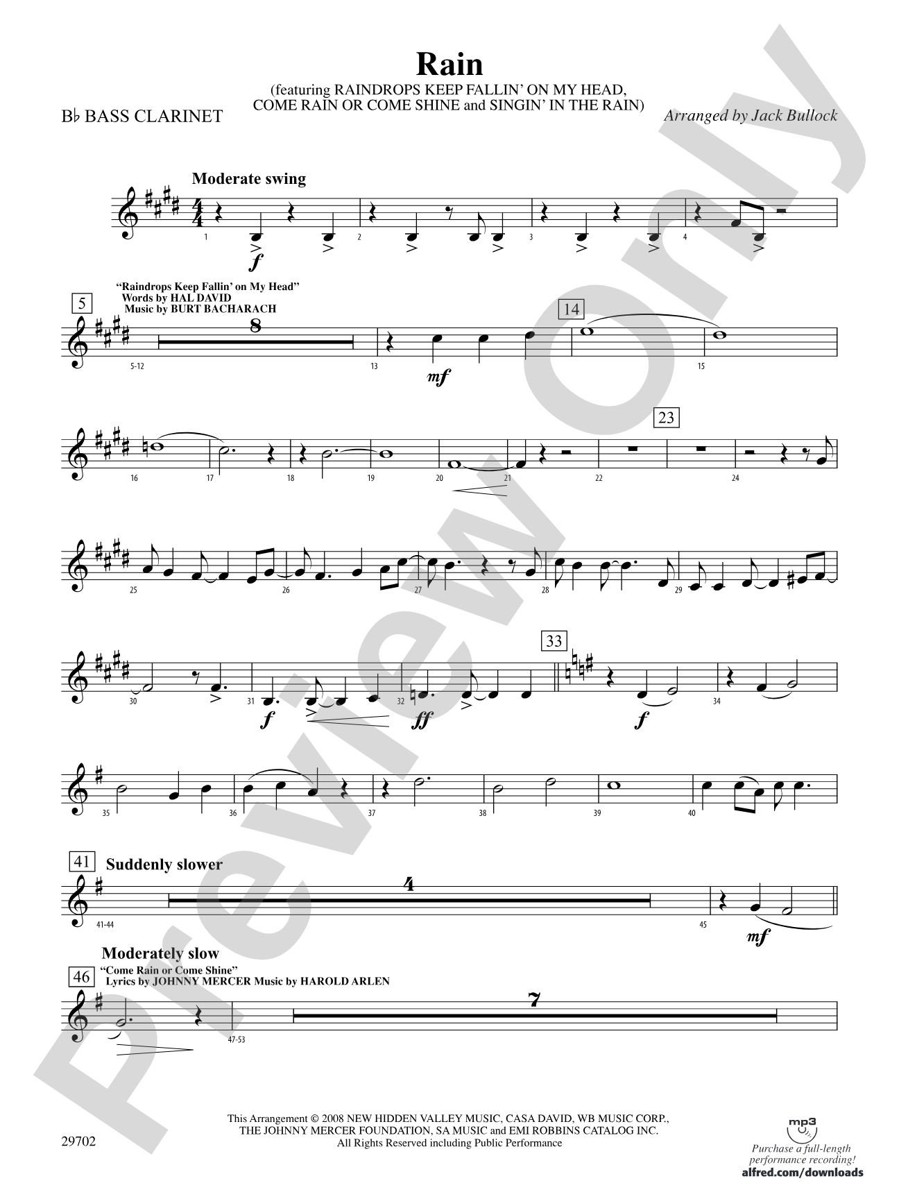 Rain: B-flat Bass Clarinet