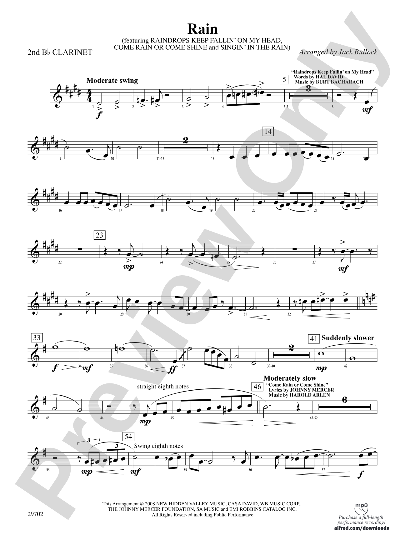 Rain: 2nd B-flat Clarinet