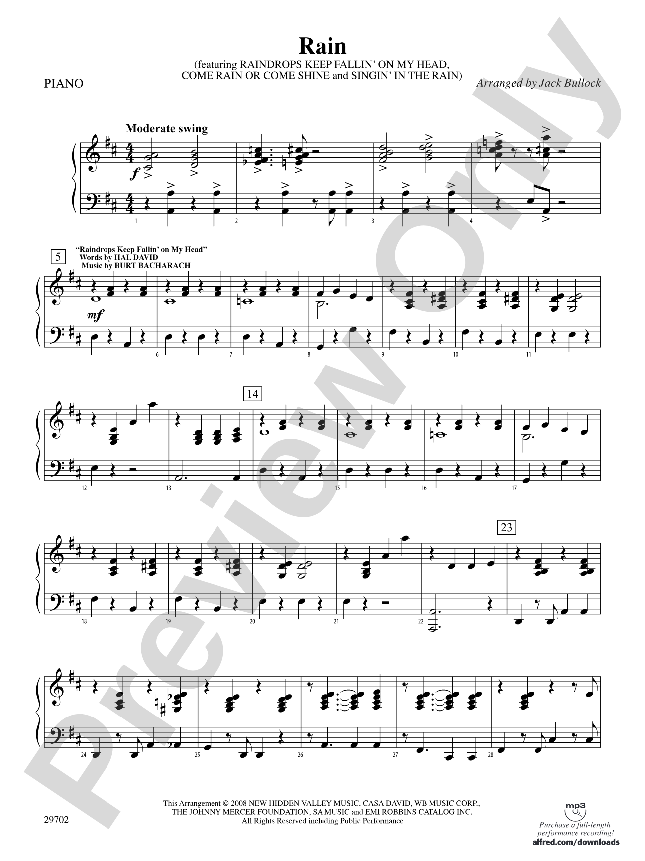 Rain: Piano Accompaniment