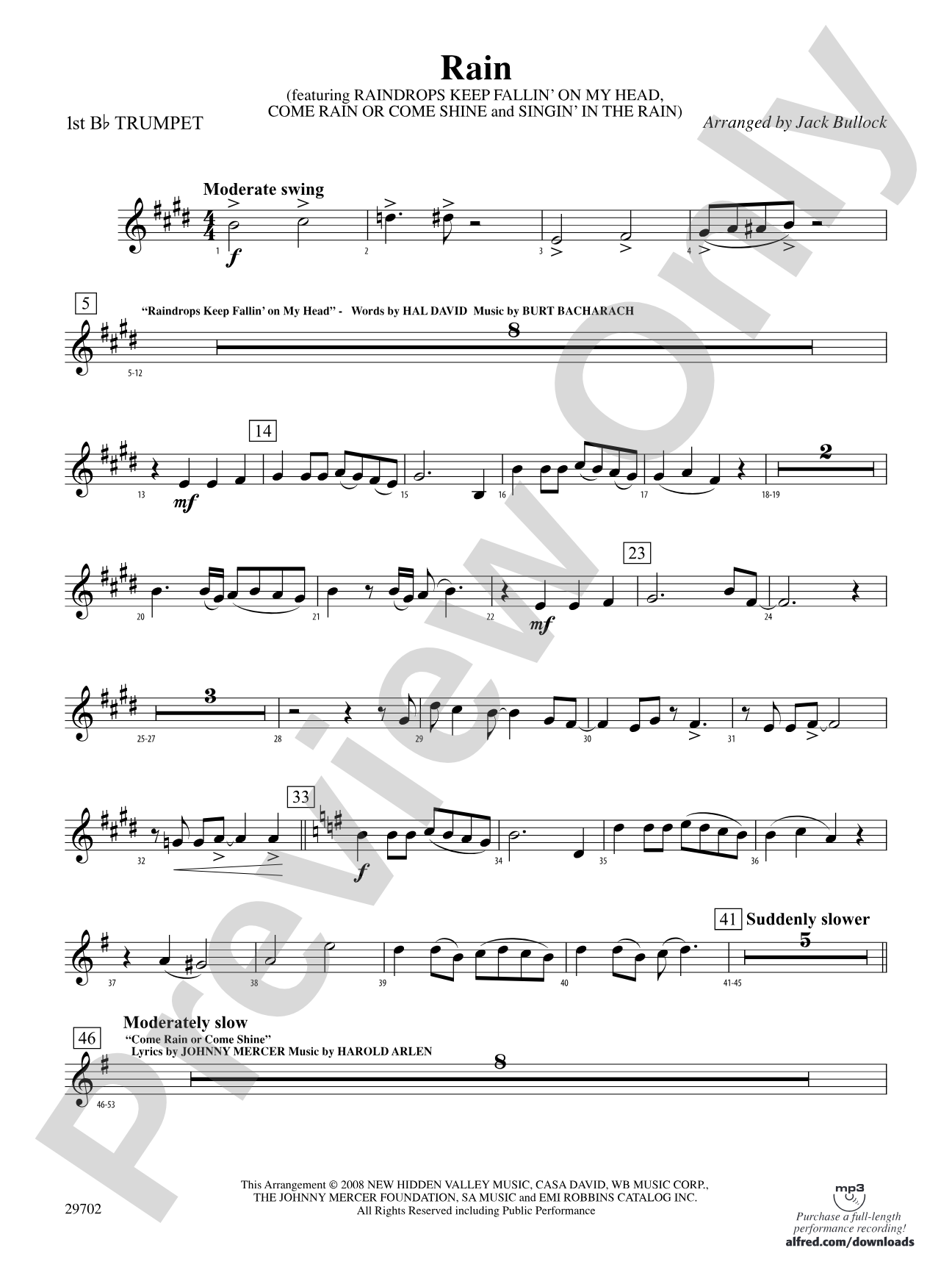 Rain: 1st B-flat Trumpet