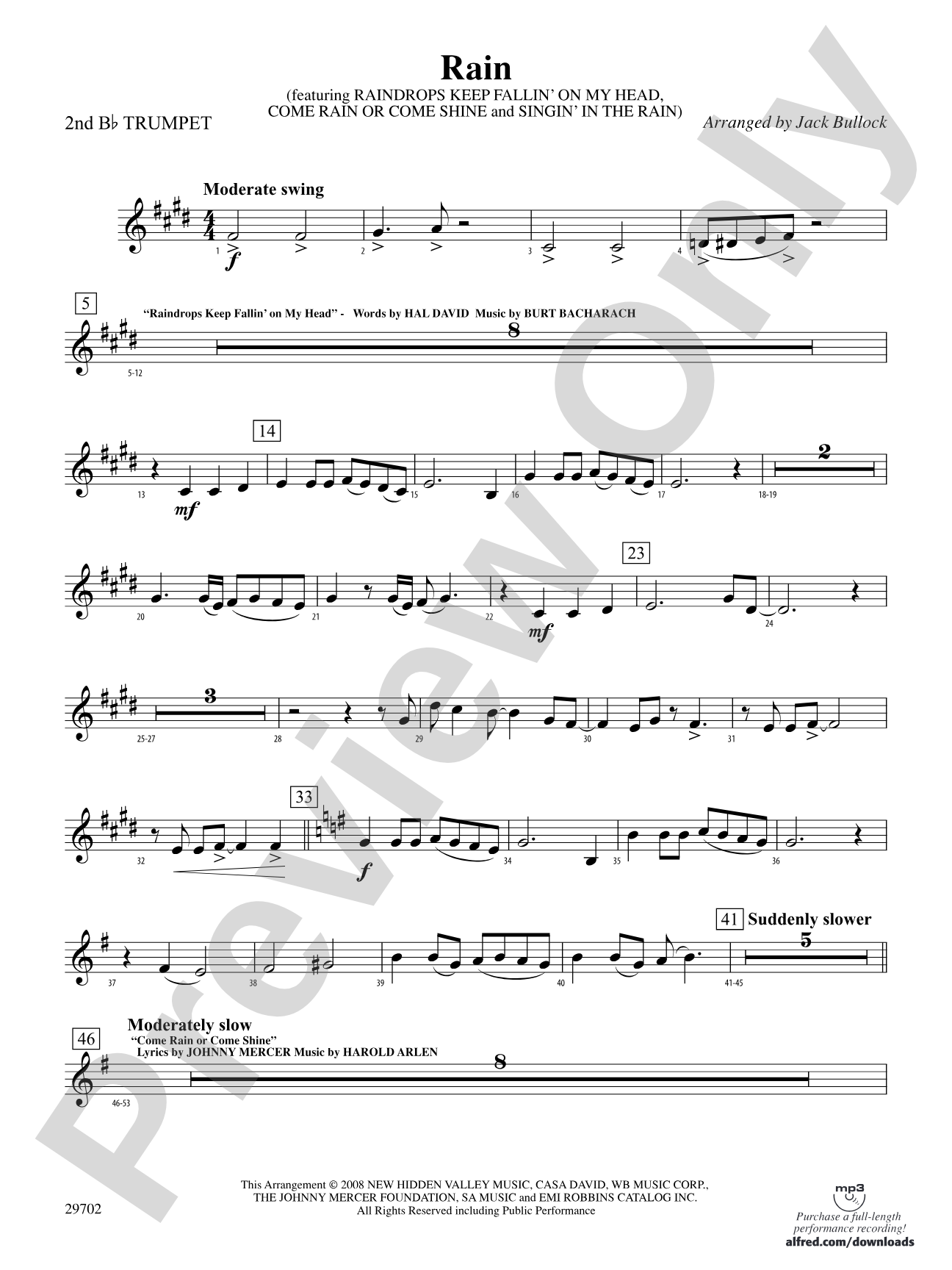 Rain: 2nd B-flat Trumpet