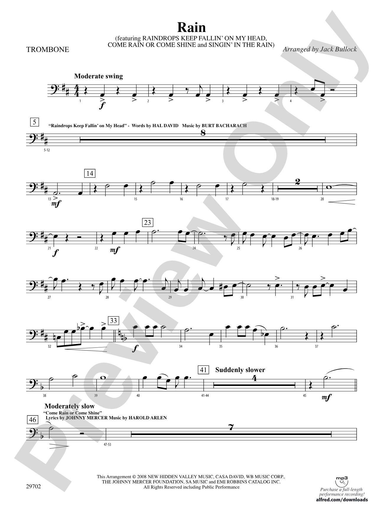 Rain: 1st Trombone