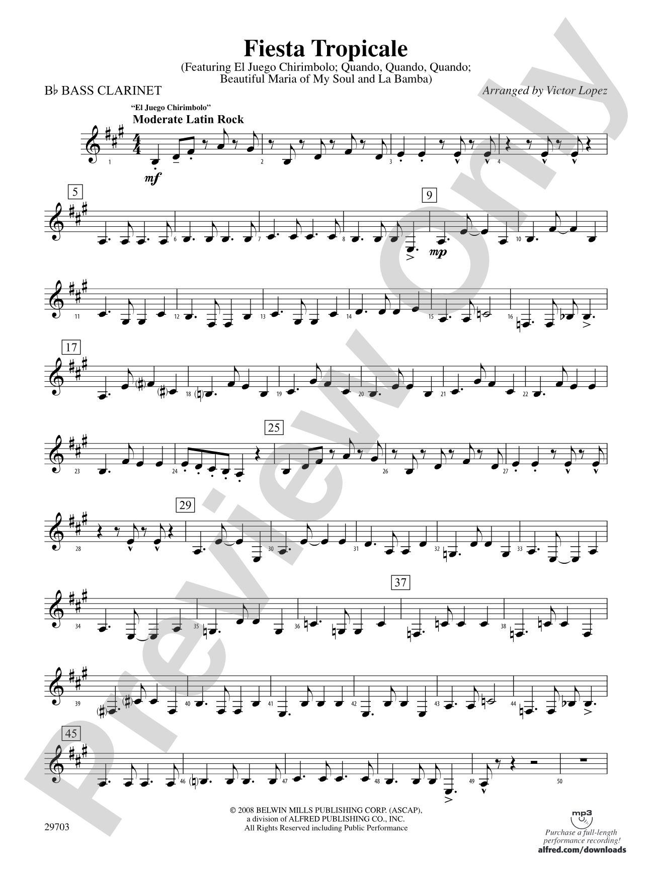 Fiesta Tropicale: B-flat Bass Clarinet