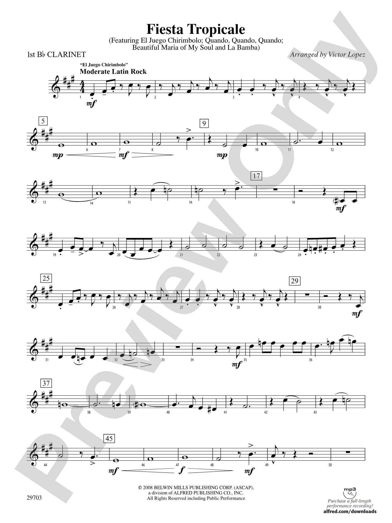 Fiesta Tropicale: 1st B-flat Clarinet