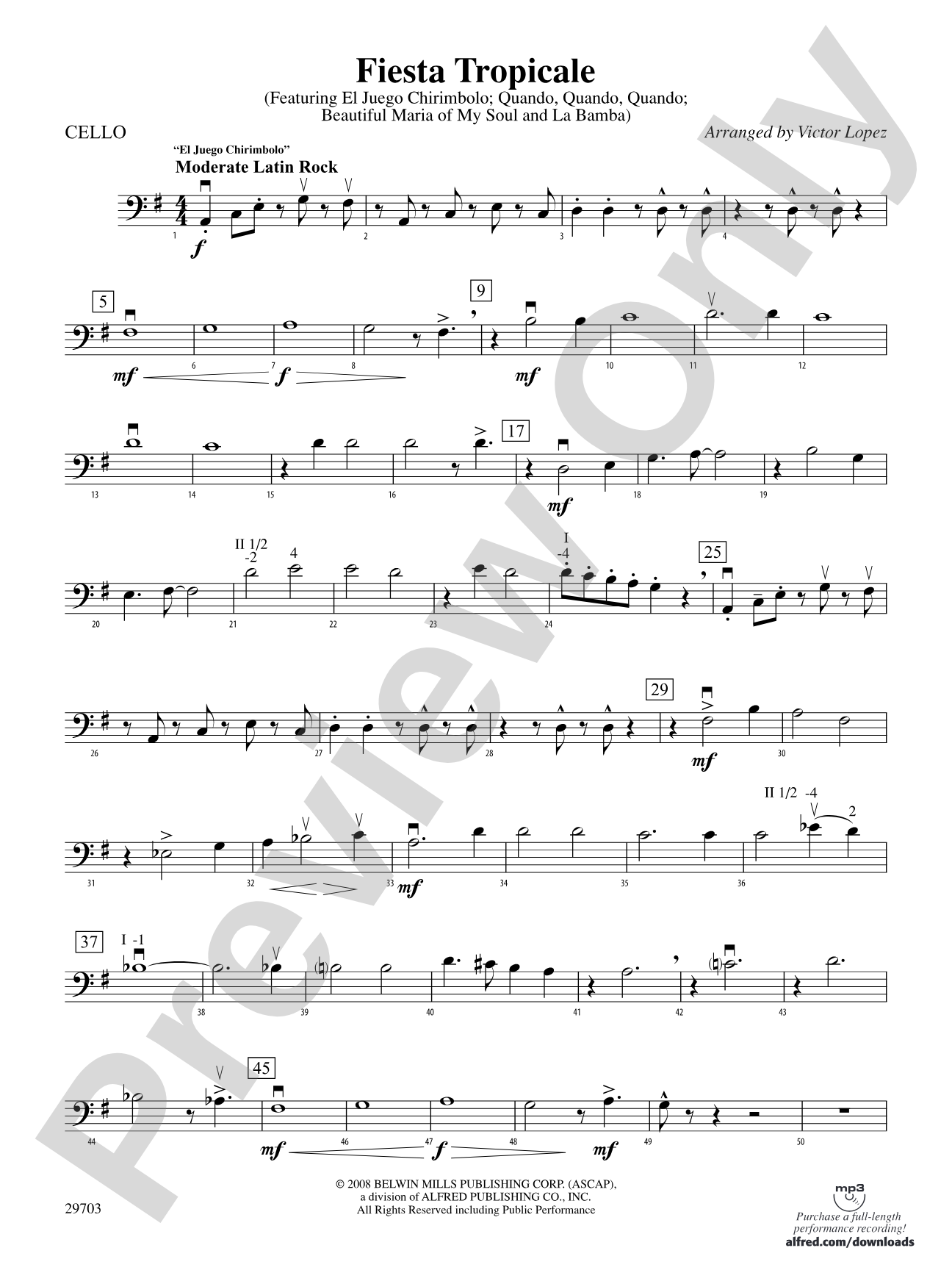 Fiesta Tropicale: Cello