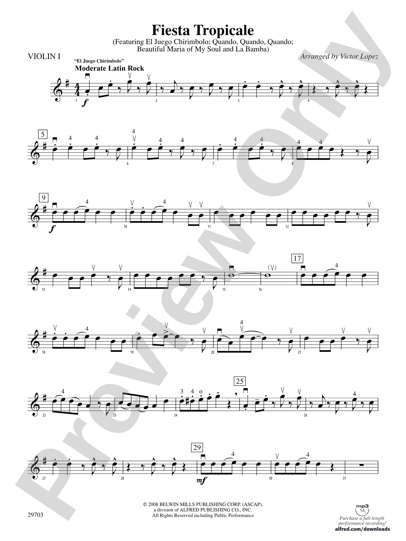 Fiesta Tropicale: 1st Violin