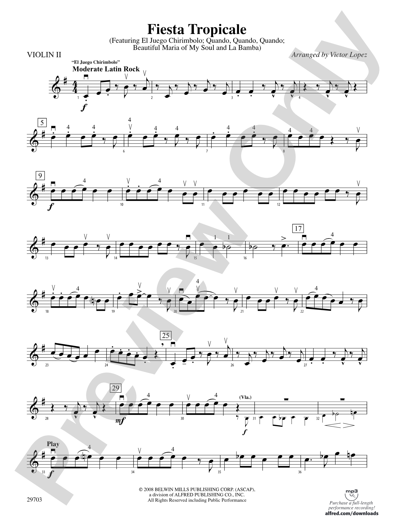 Fiesta Tropicale: 2nd Violin
