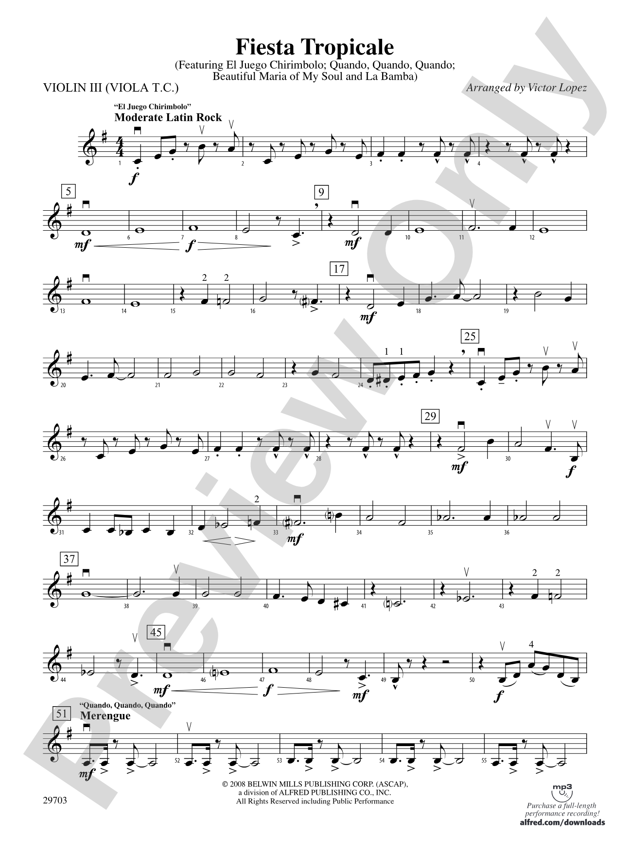 Fiesta Tropicale: 3rd Violin (Viola [TC])