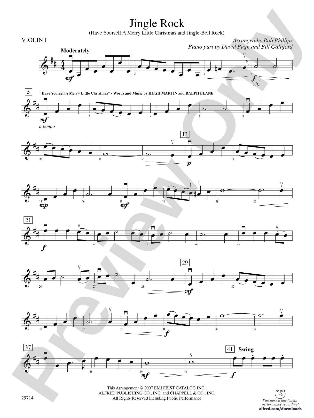 Jingle Rock: 1st Violin