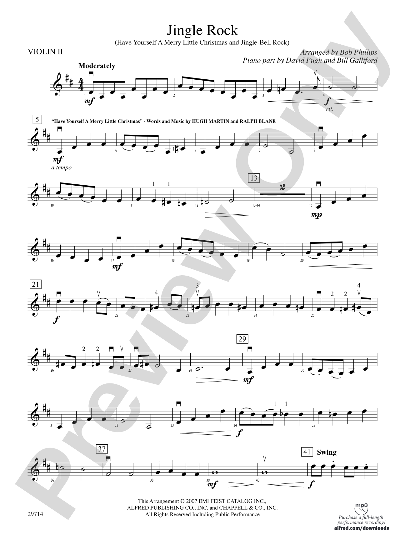 Jingle Rock: 2nd Violin