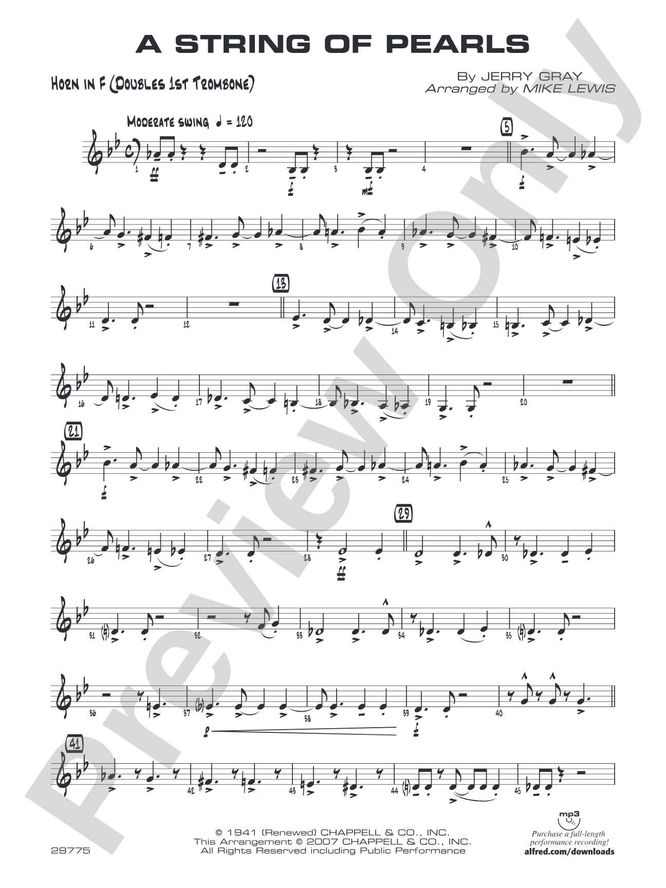 String of Pearls: 1st F Horn