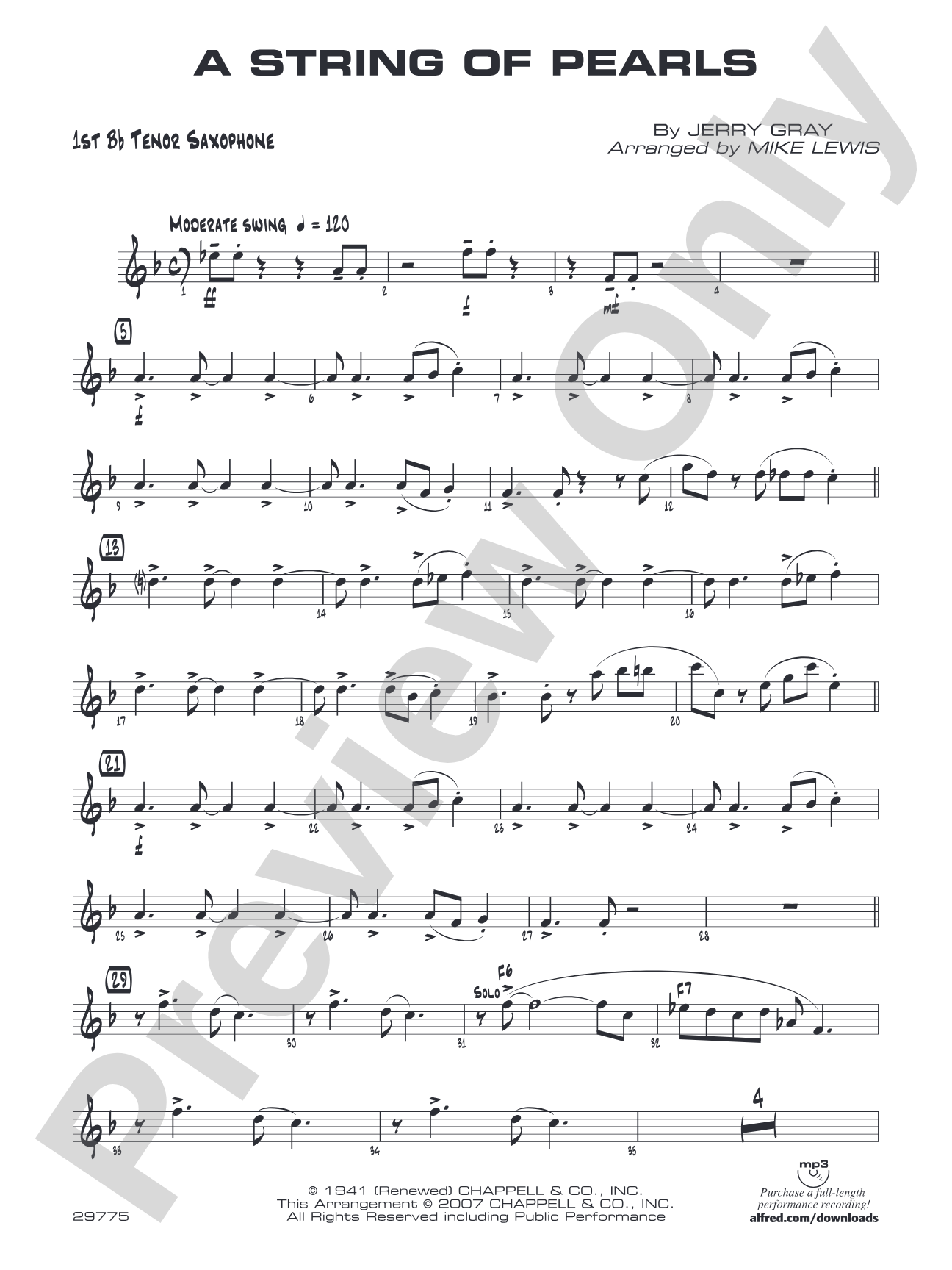 String of Pearls: B-flat Tenor Saxophone