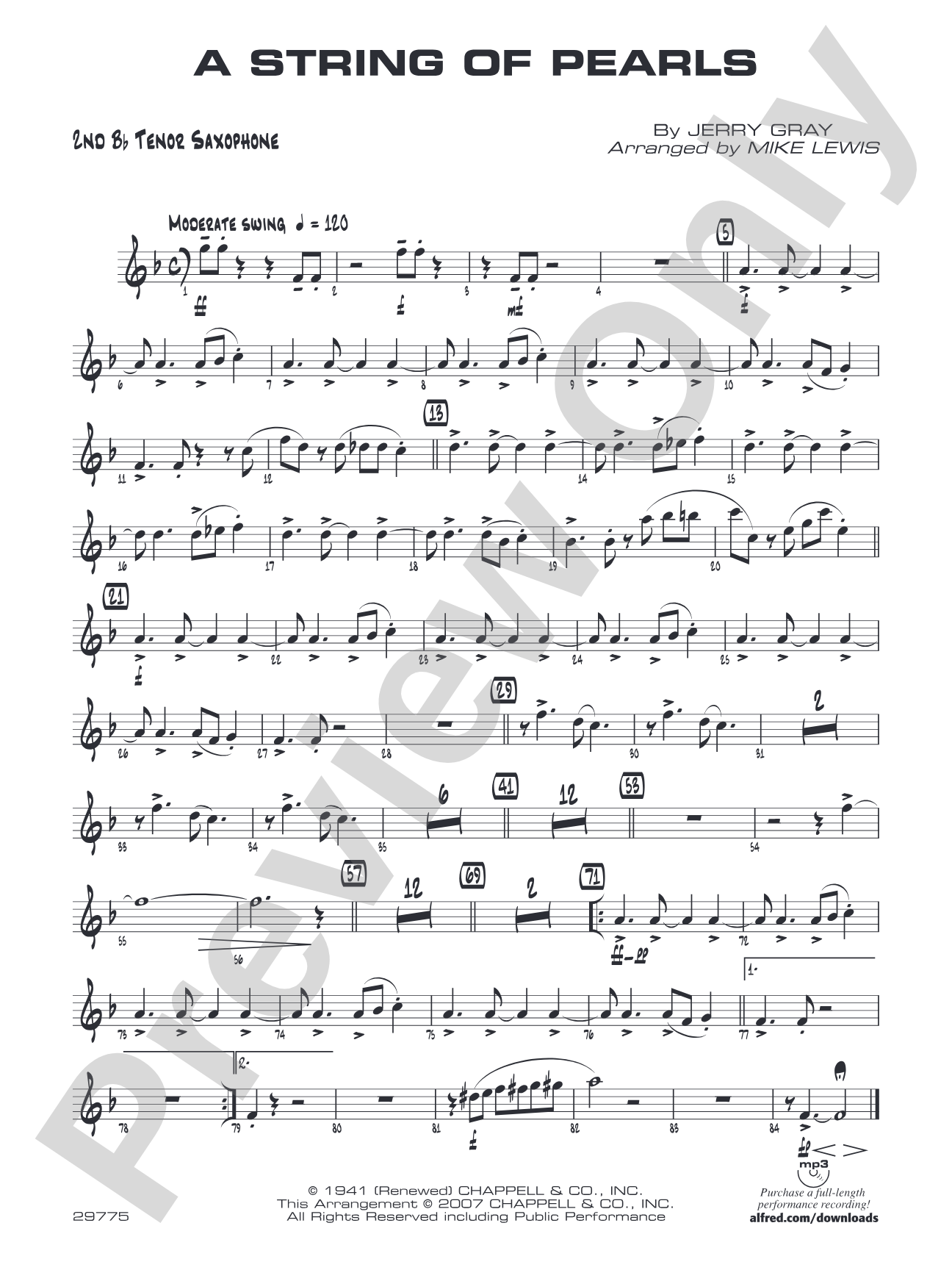 String of Pearls: 2nd B-flat Tenor Saxophone
