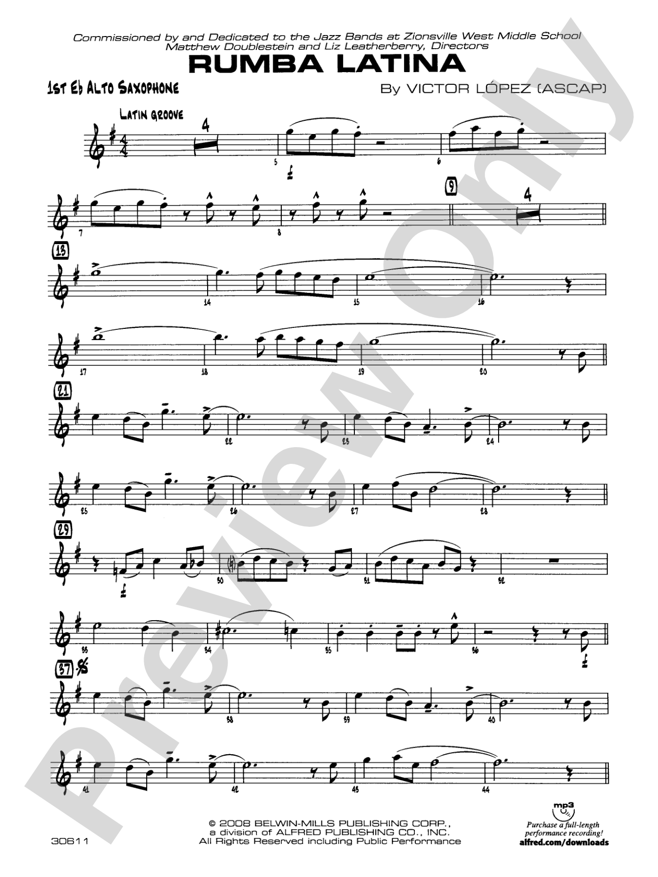 Rumba Latina: E-flat Alto Saxophone