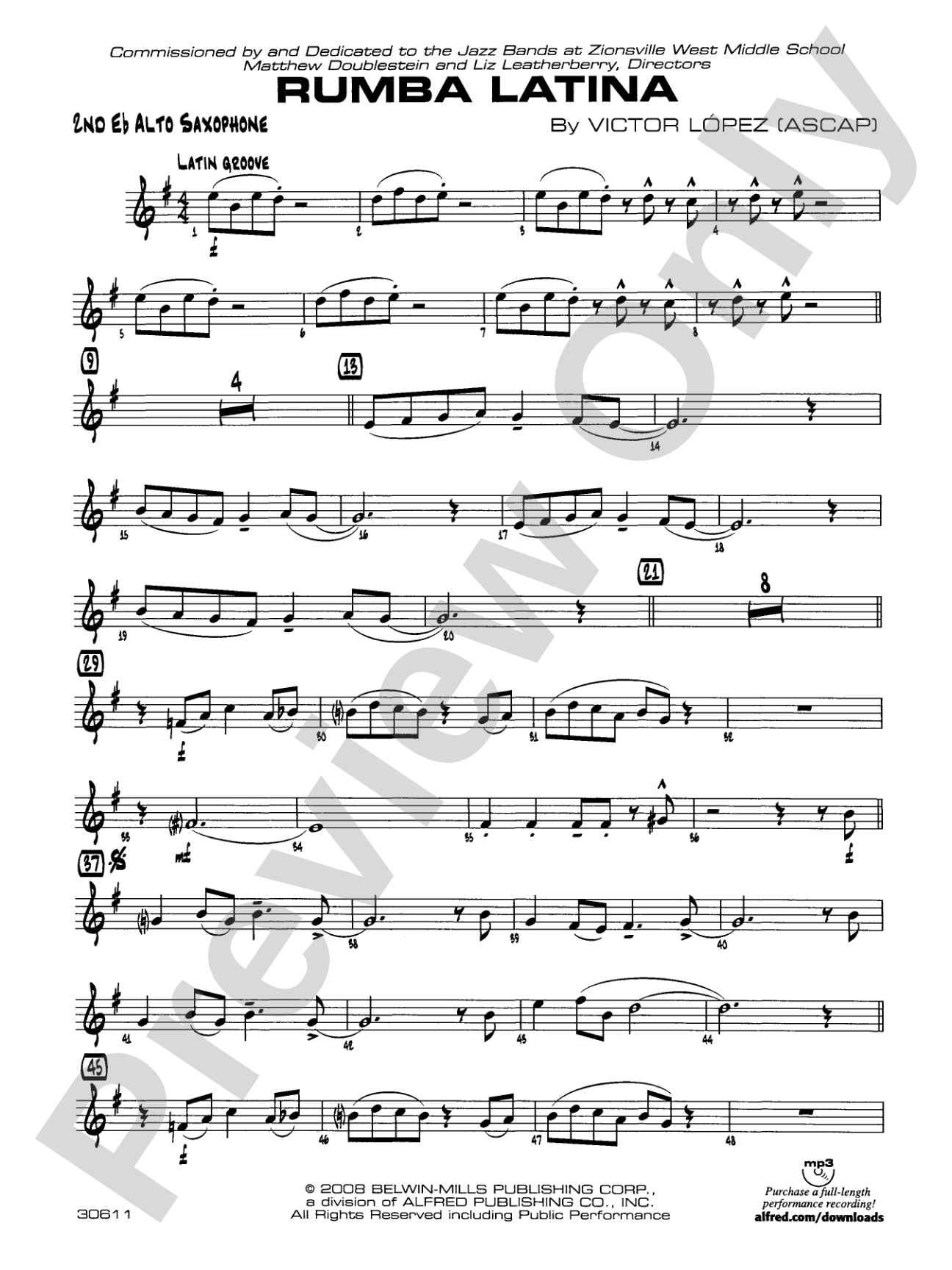 Rumba Latina: 2nd E-flat Alto Saxophone