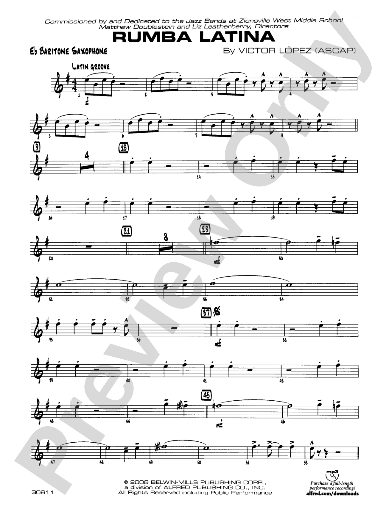 Rumba Latina: E-flat Baritone Saxophone