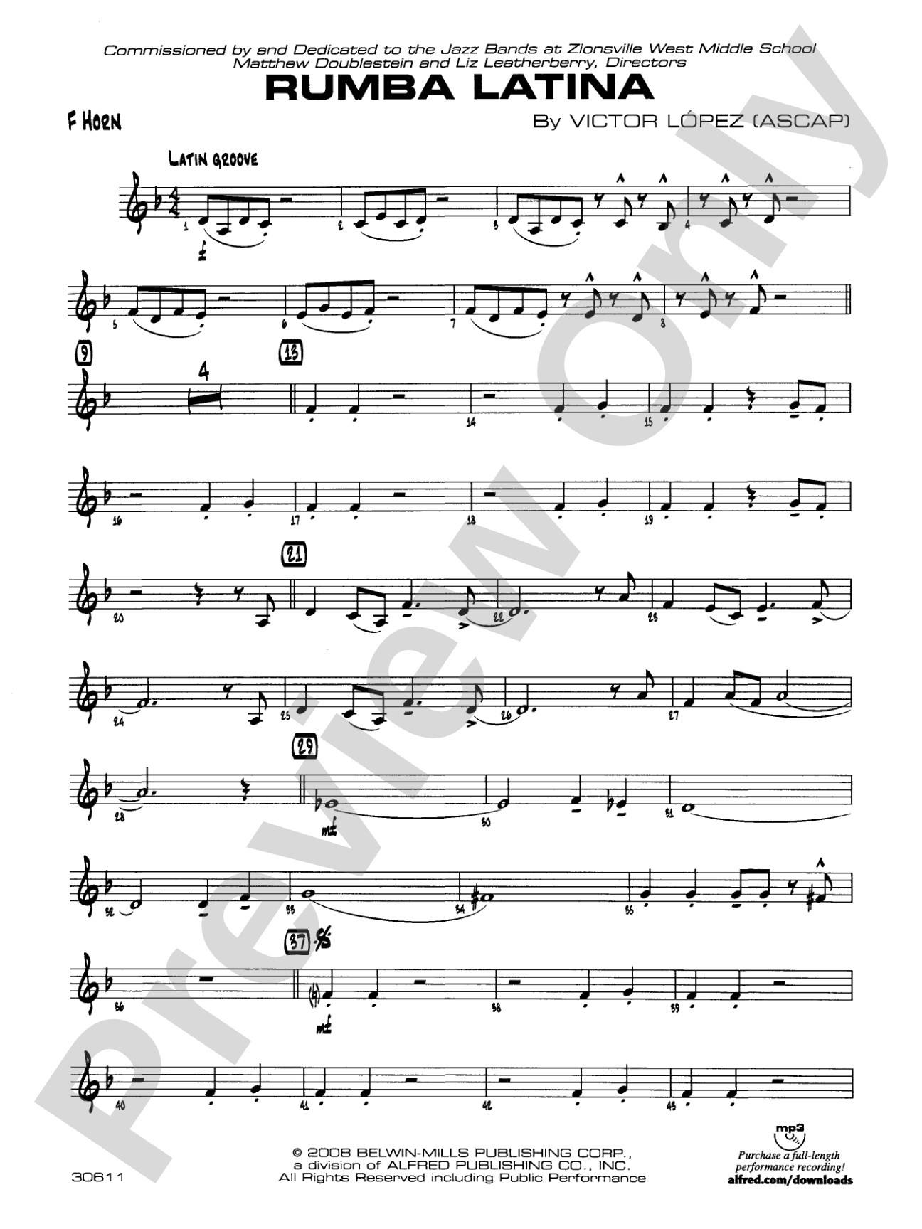 Rumba Latina: 1st F Horn