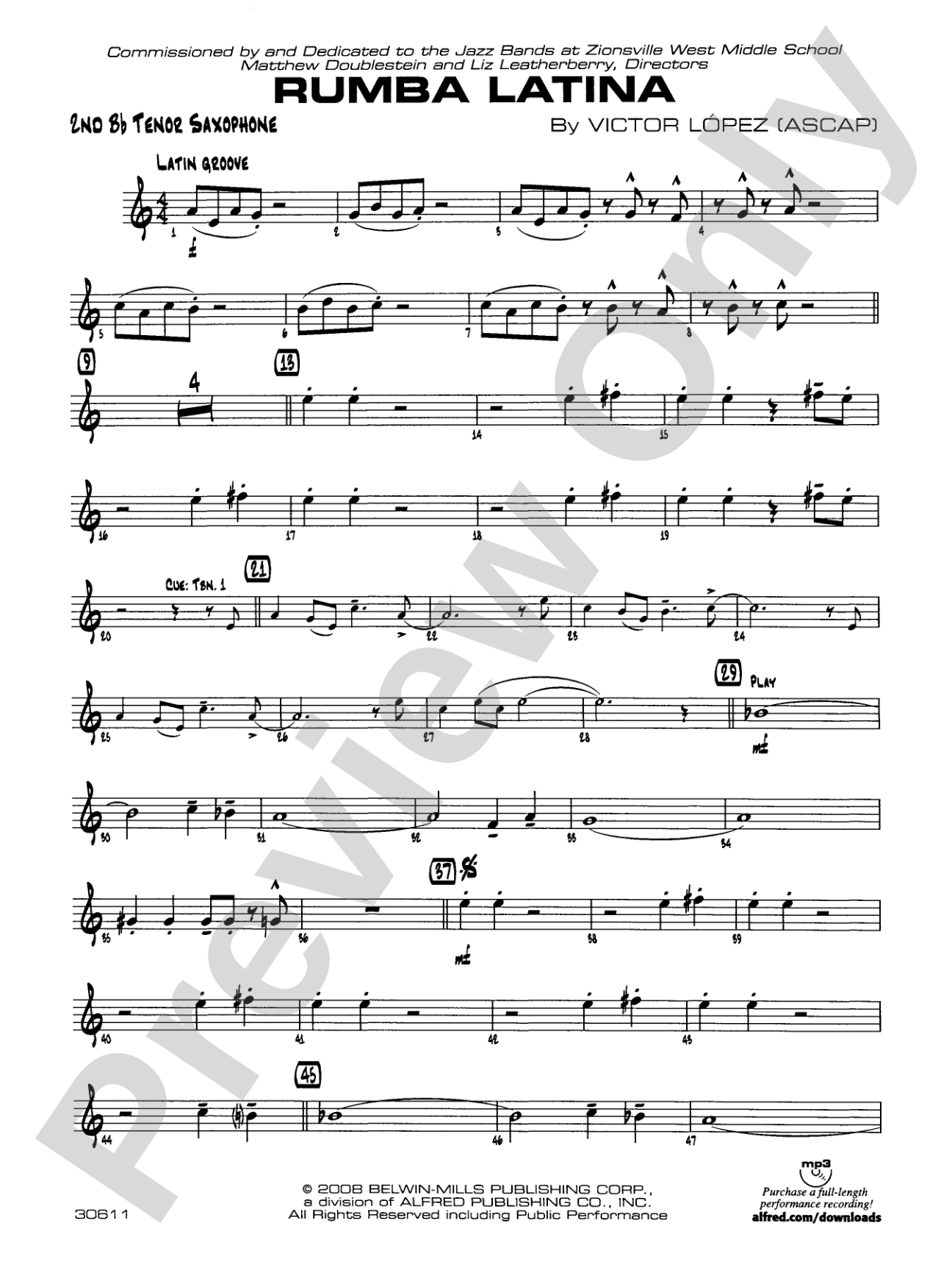 Rumba Latina: 2nd B-flat Tenor Saxophone