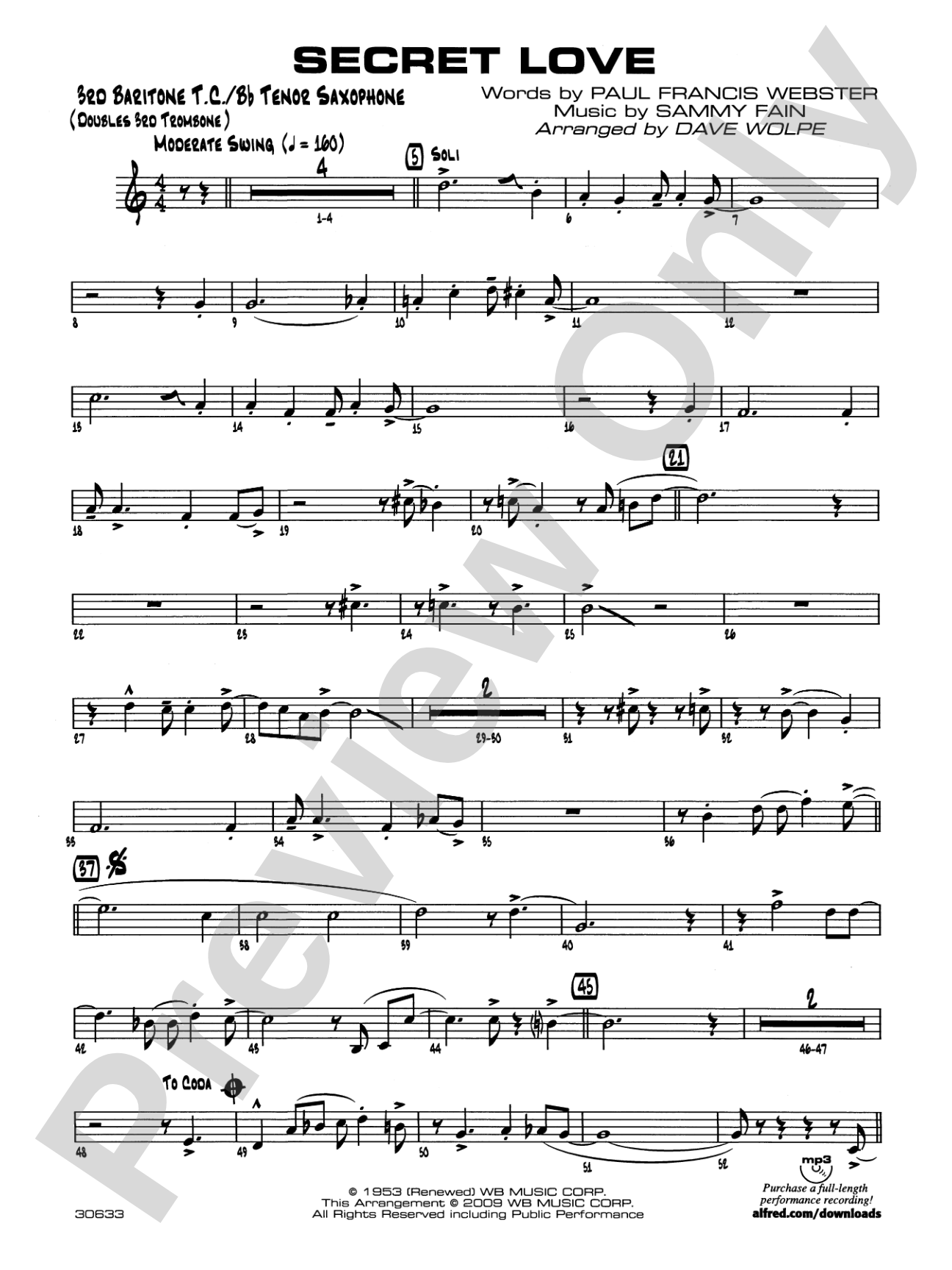 Secret Love: 3rd Baritone T.C.