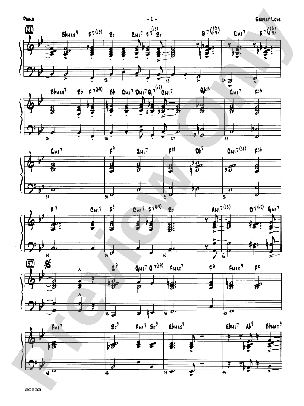 Secret Love: Piano Accompaniment