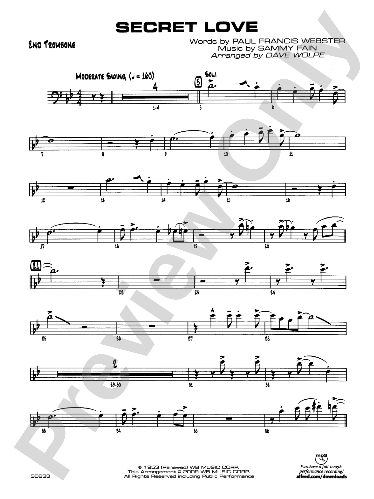 Secret Love: 2nd Trombone