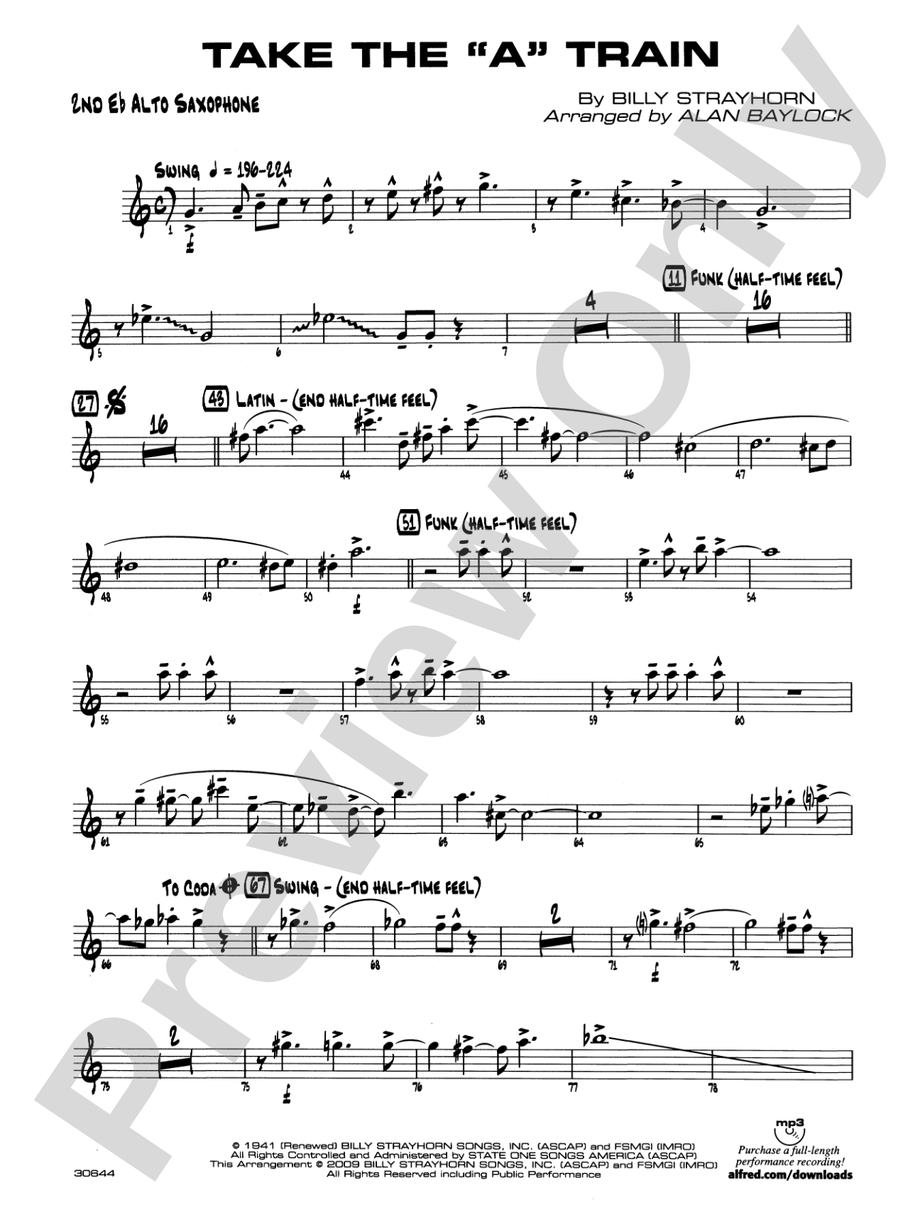 Take the "A" Train: 2nd E-flat Alto Saxophone