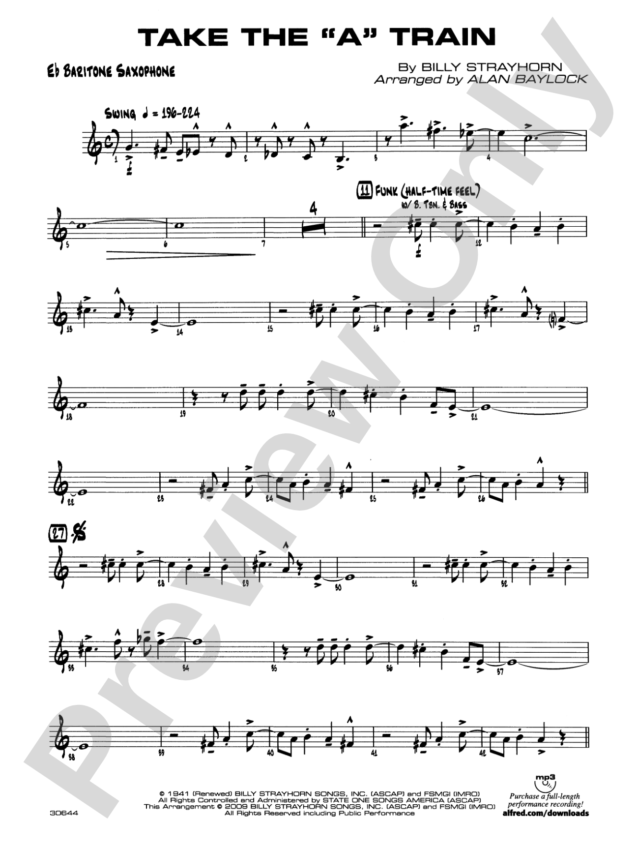 Take the "A" Train: E-flat Baritone Saxophone