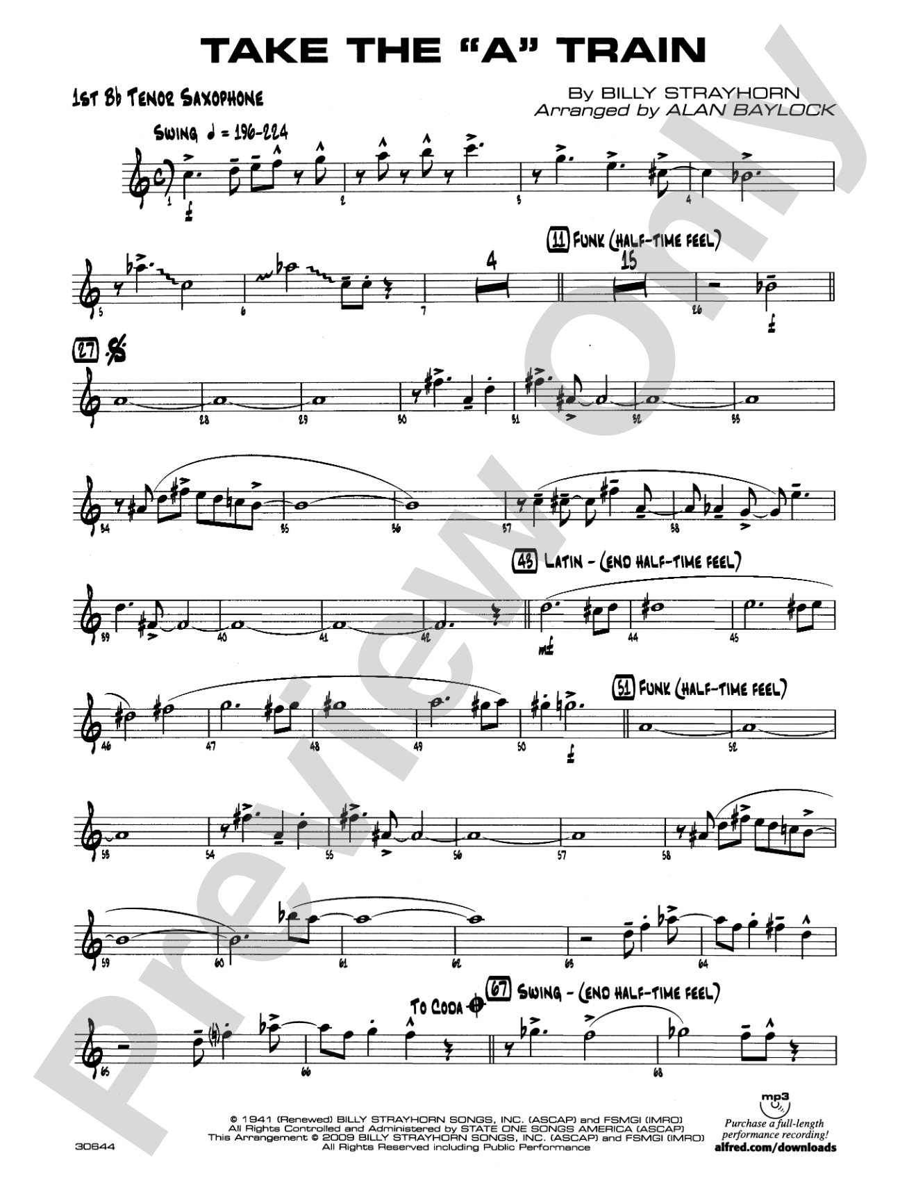Take the "A" Train: B-flat Tenor Saxophone