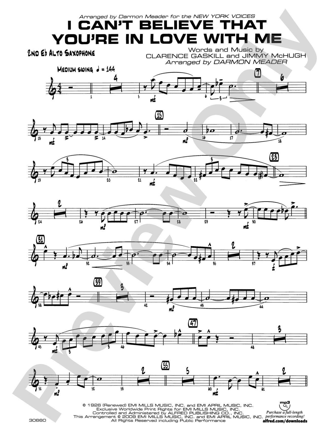 I Can't Believe That You're in Love with Me: 2nd E-flat Alto Saxophone