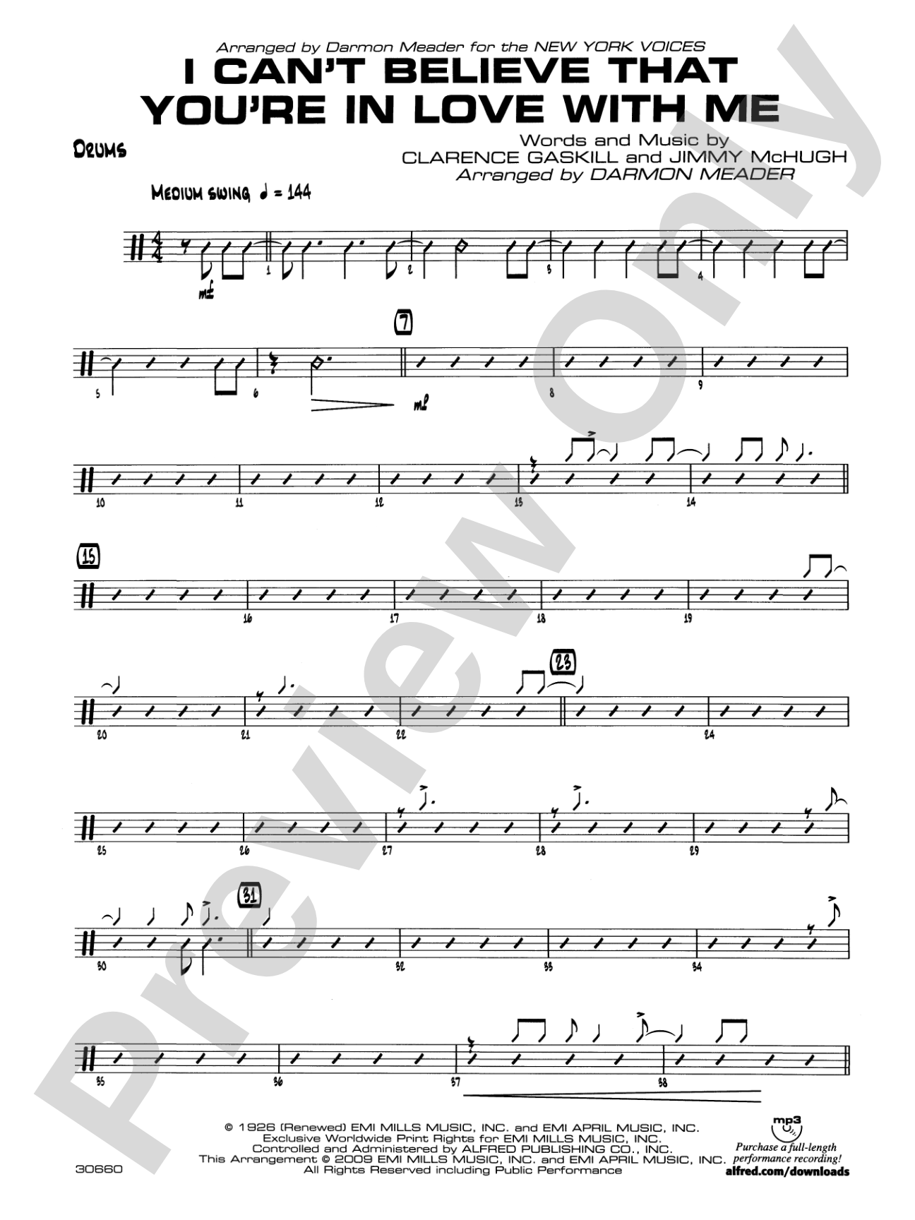 I Can't Believe That You're in Love with Me: Drums