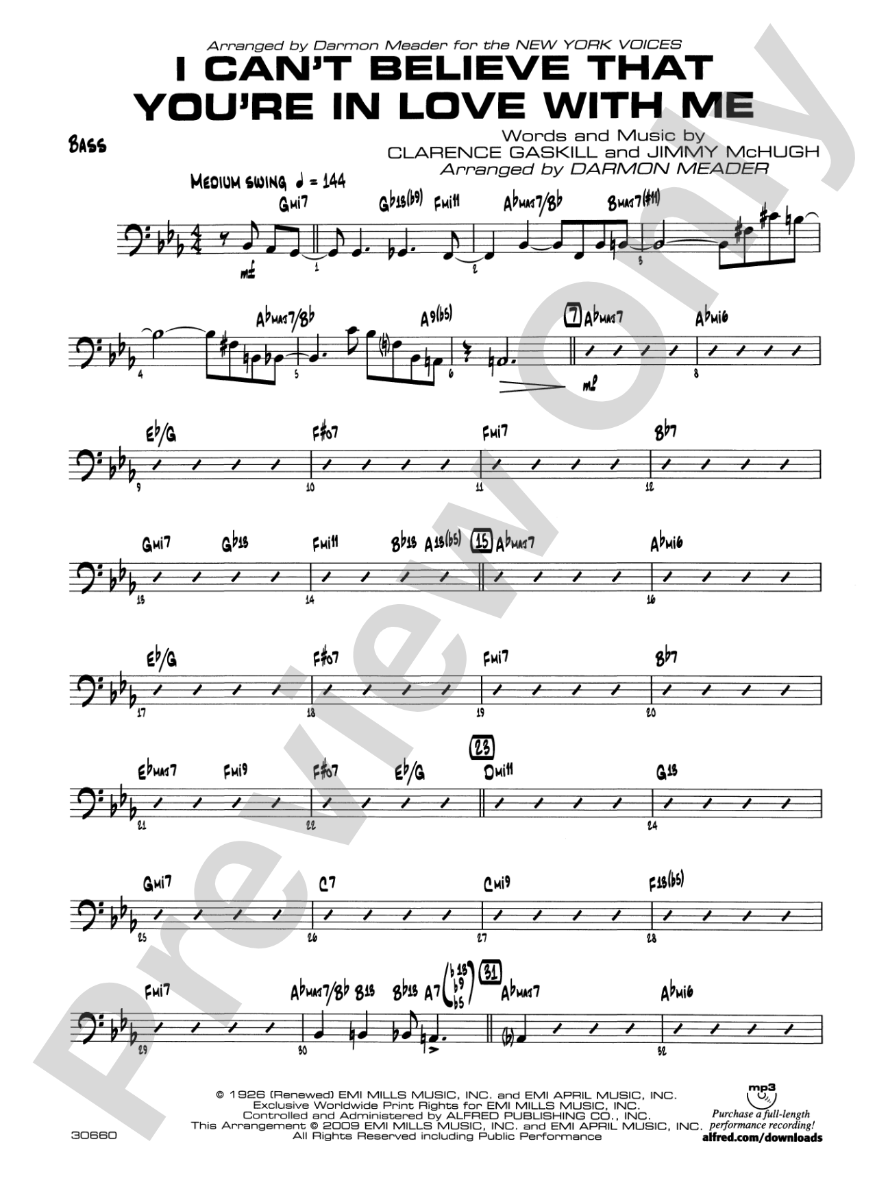 I Can't Believe That You're in Love with Me: String Bass