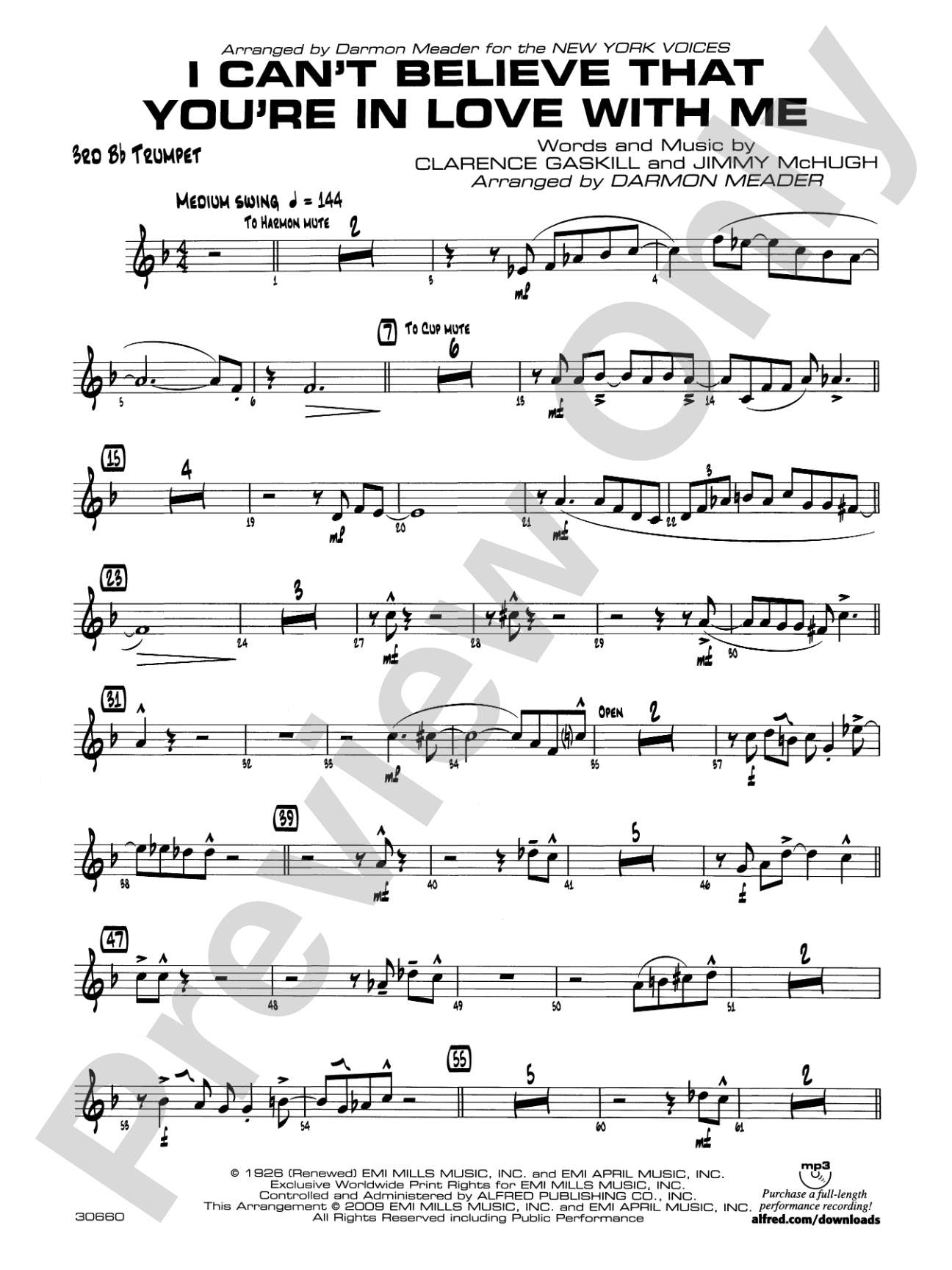 I Can't Believe That You're in Love with Me: 3rd B-flat Trumpet
