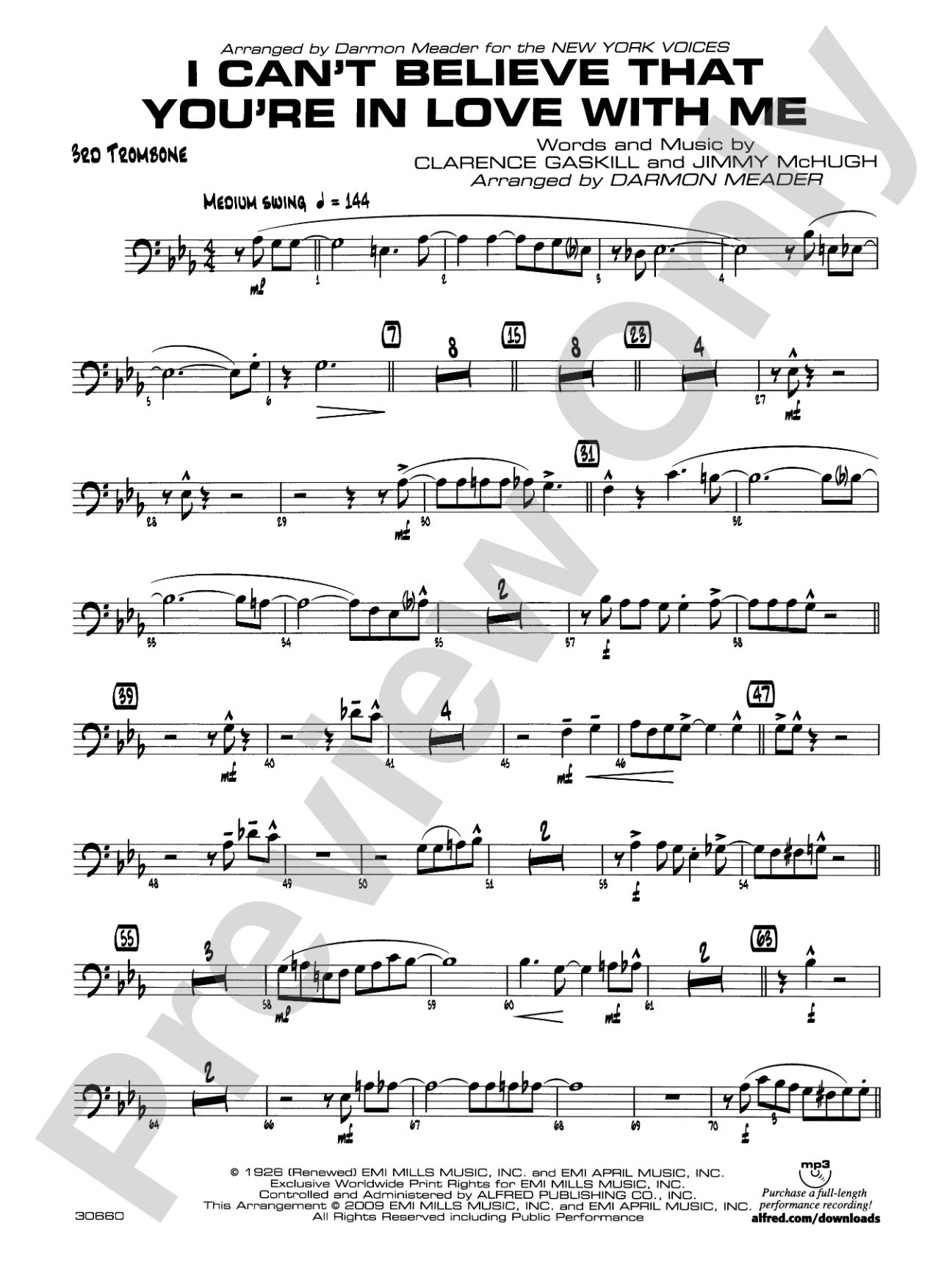 I Can't Believe That You're in Love with Me: 3rd Trombone