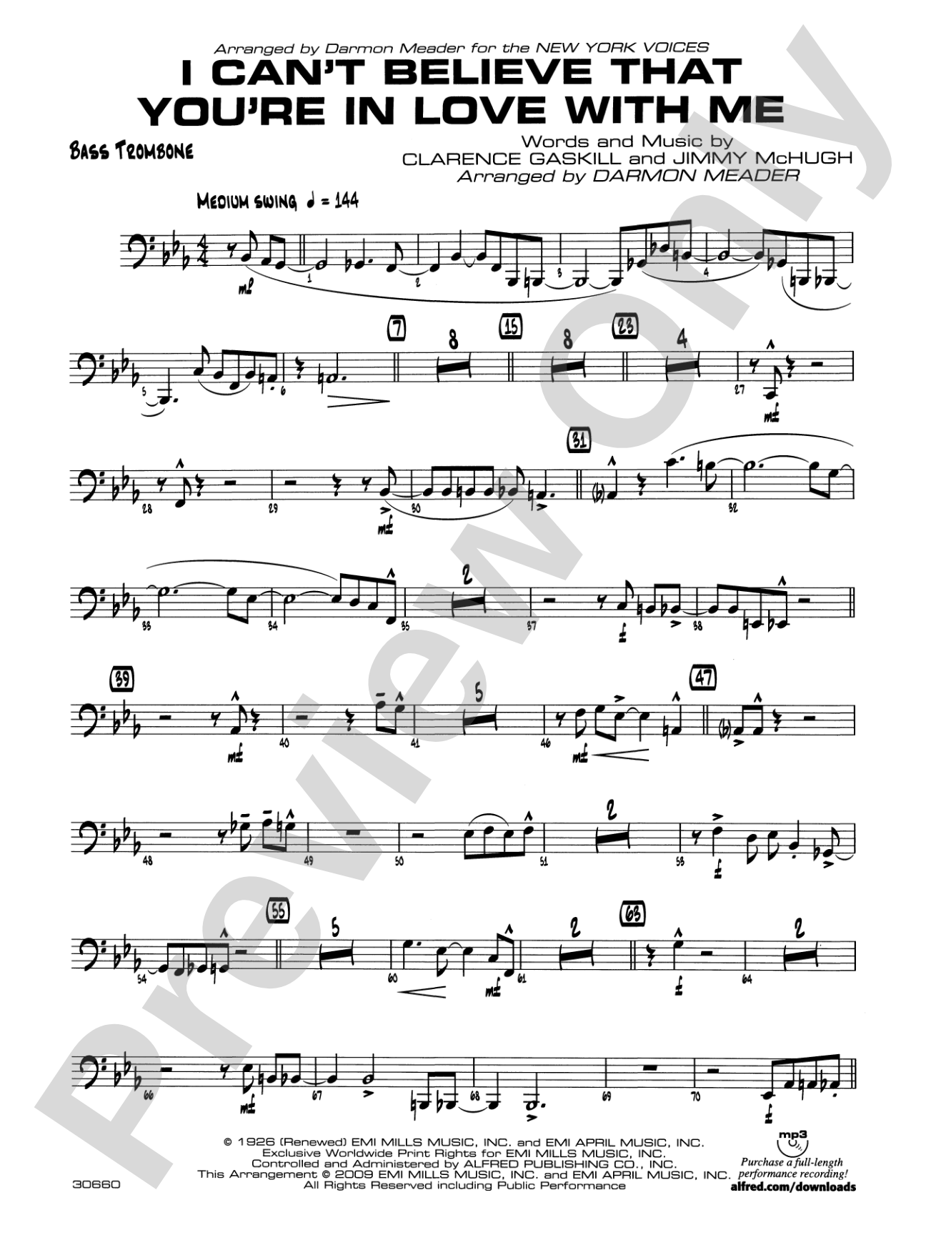 I Can't Believe That You're in Love with Me: 4th Trombone