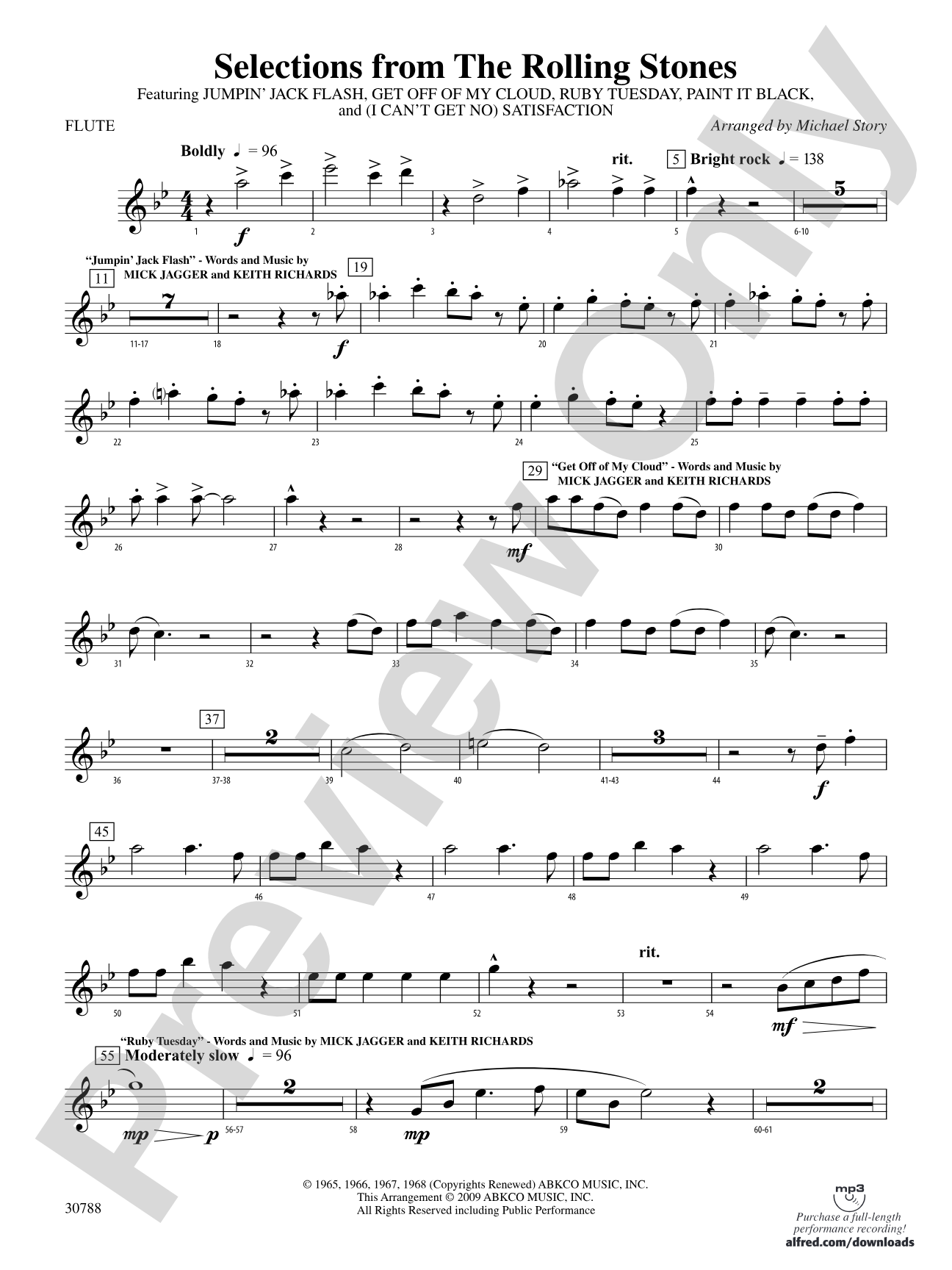Selections from The Rolling Stones: Flute