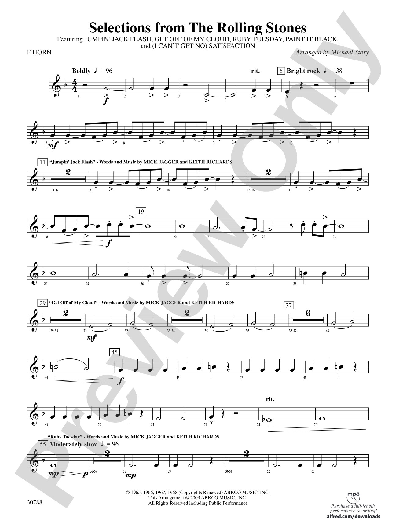 Selections from The Rolling Stones: 1st F Horn