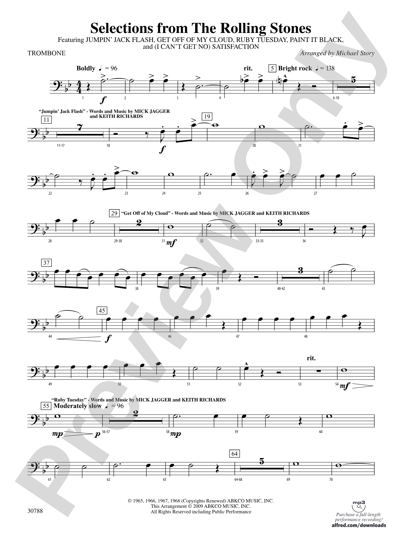 Selections from The Rolling Stones: 1st Trombone