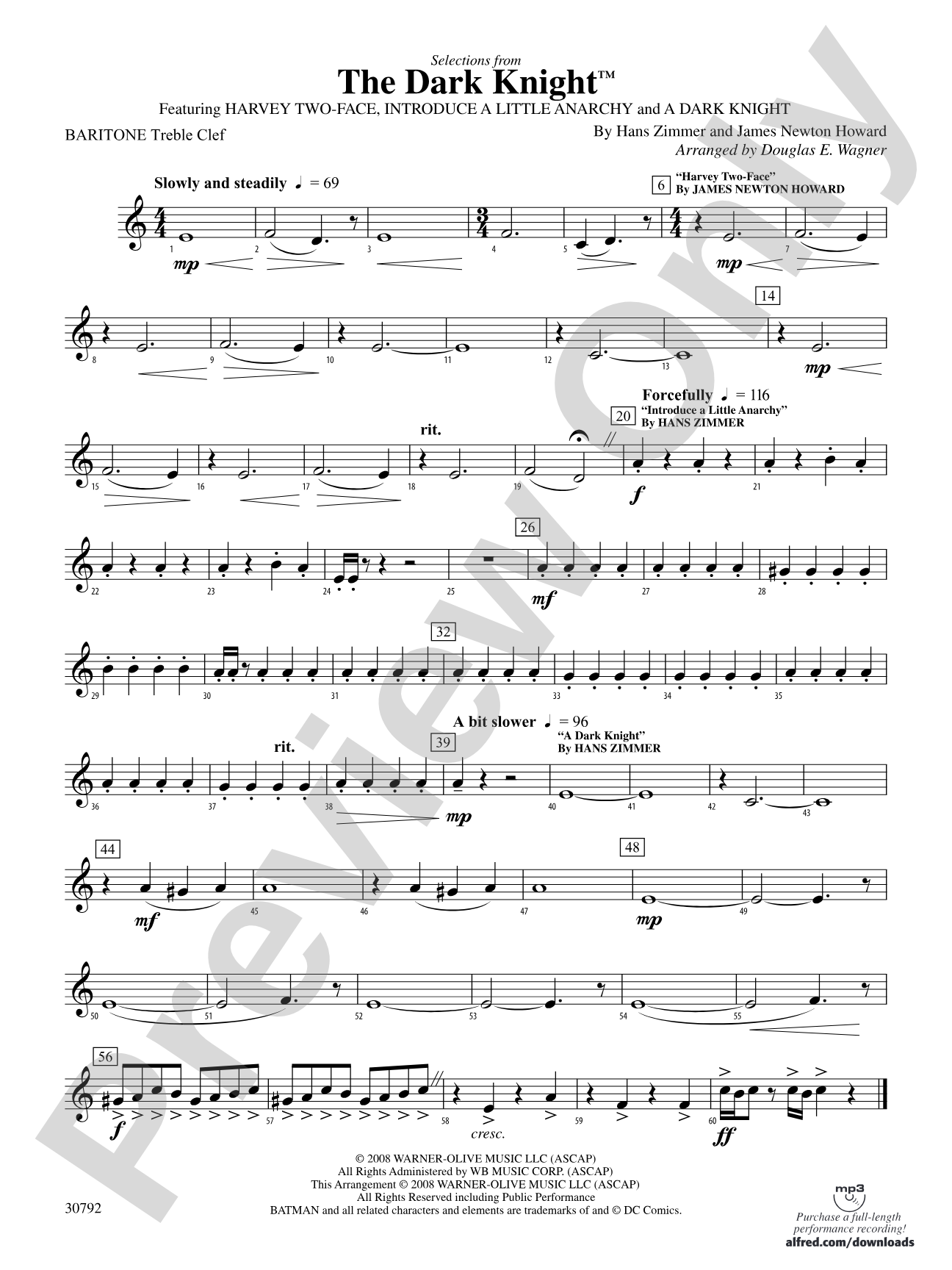 The Dark Knight, Selections from: Baritone T.C.