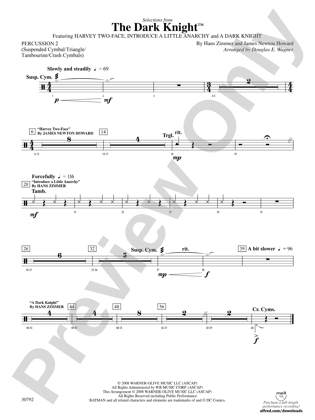 The Dark Knight, Selections from: 2nd Percussion