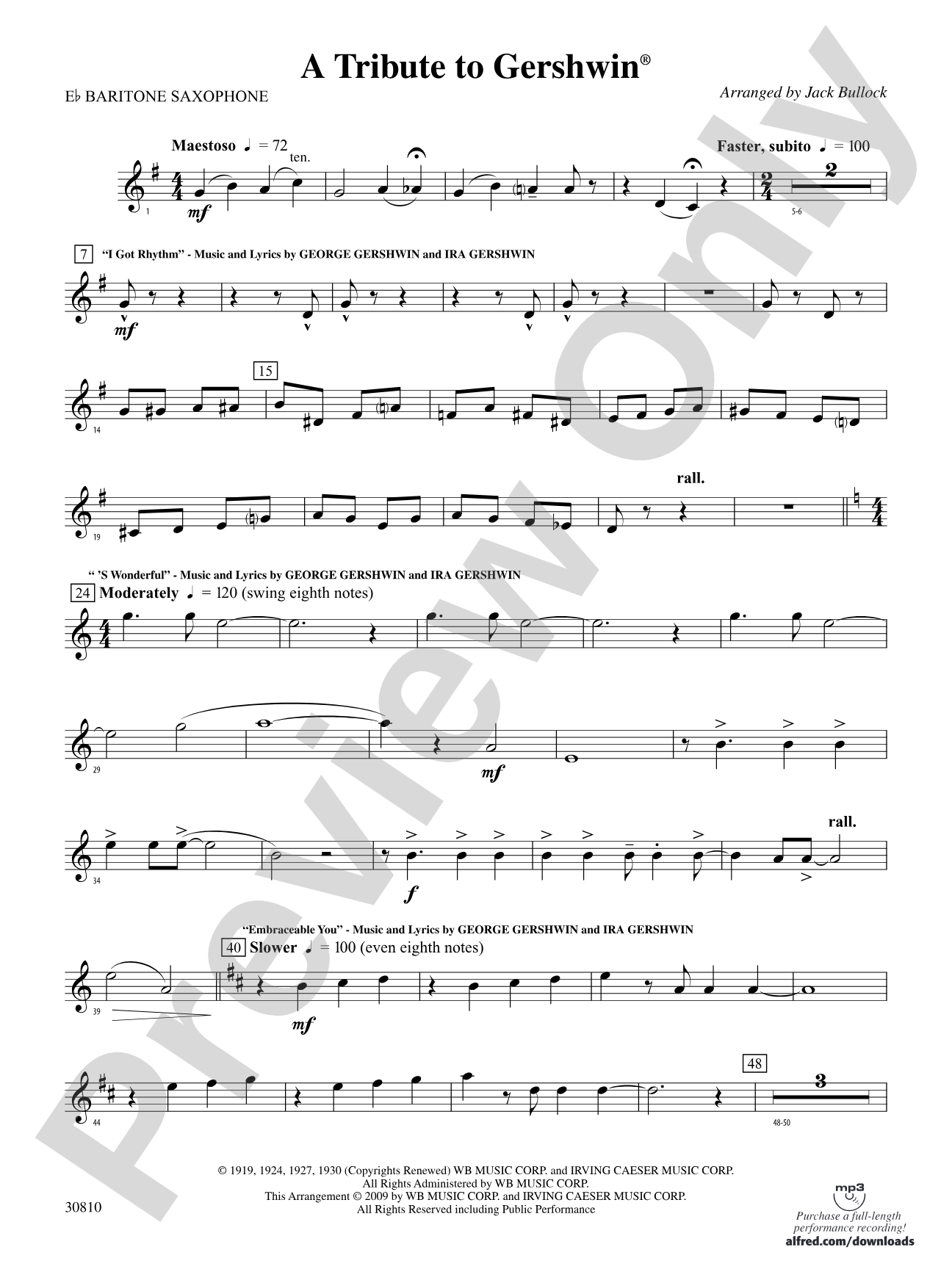 A Tribute to Gershwin: E-flat Baritone Saxophone