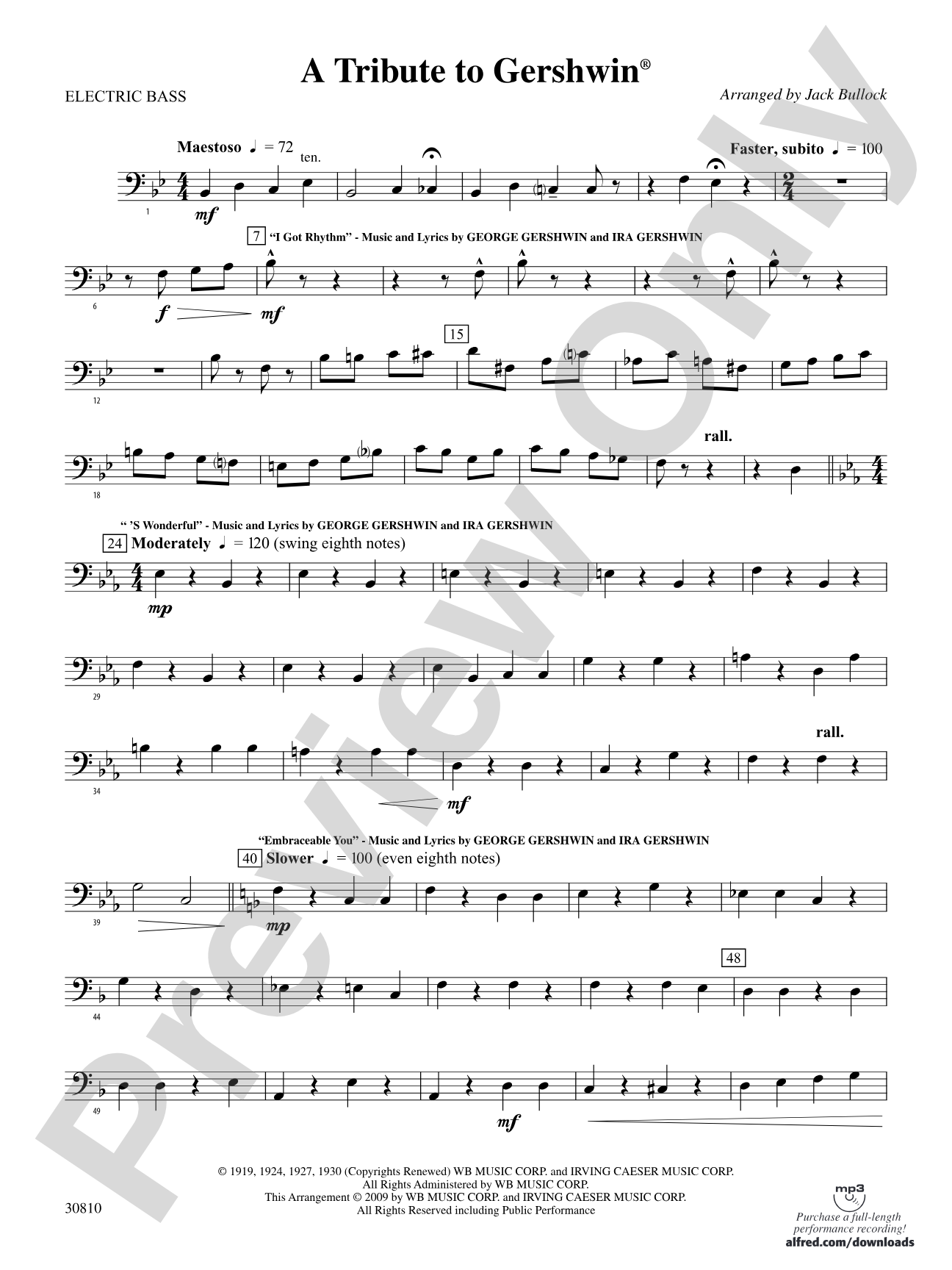 A Tribute to Gershwin: Electric Bass