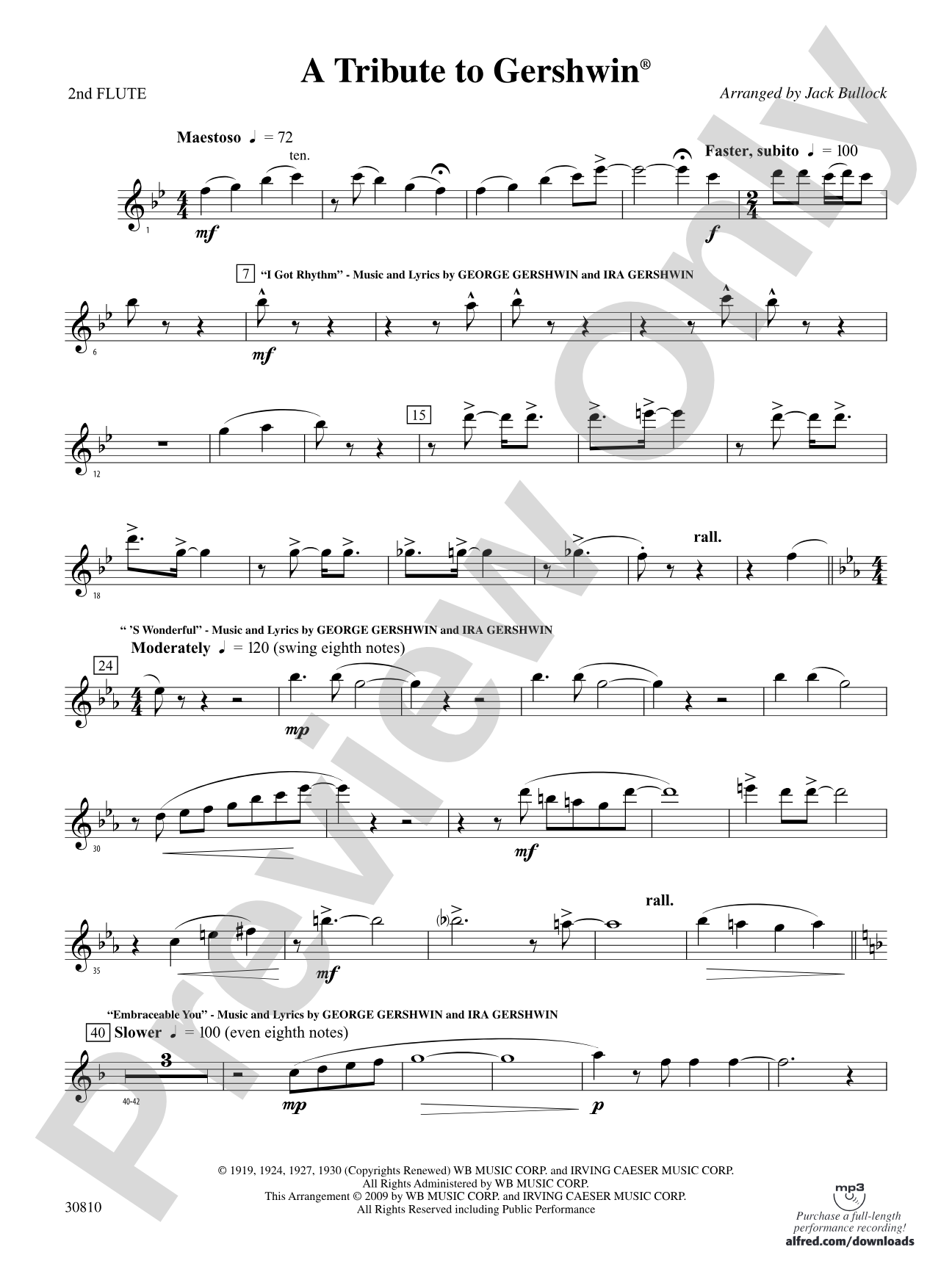 A Tribute to Gershwin: 2nd Flute