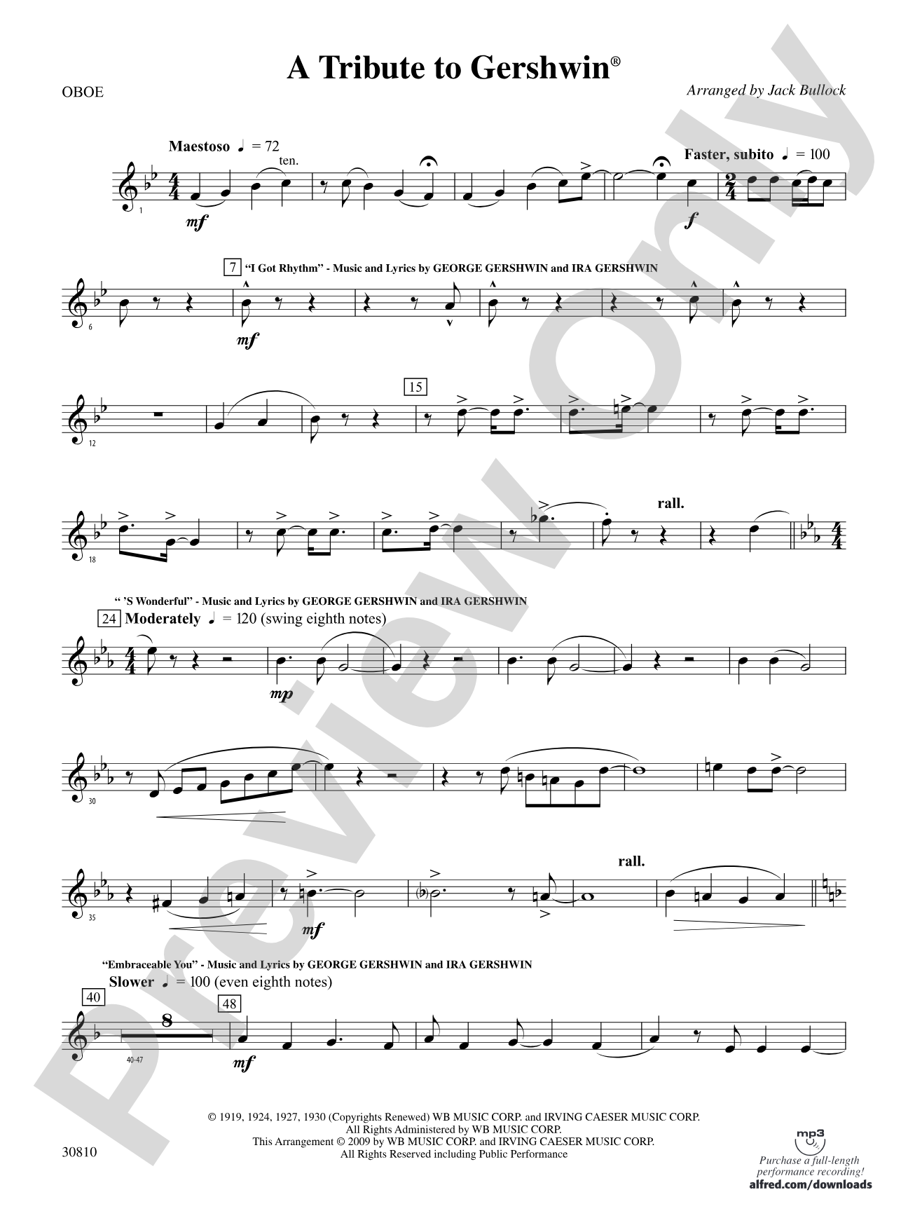 A Tribute to Gershwin: Oboe