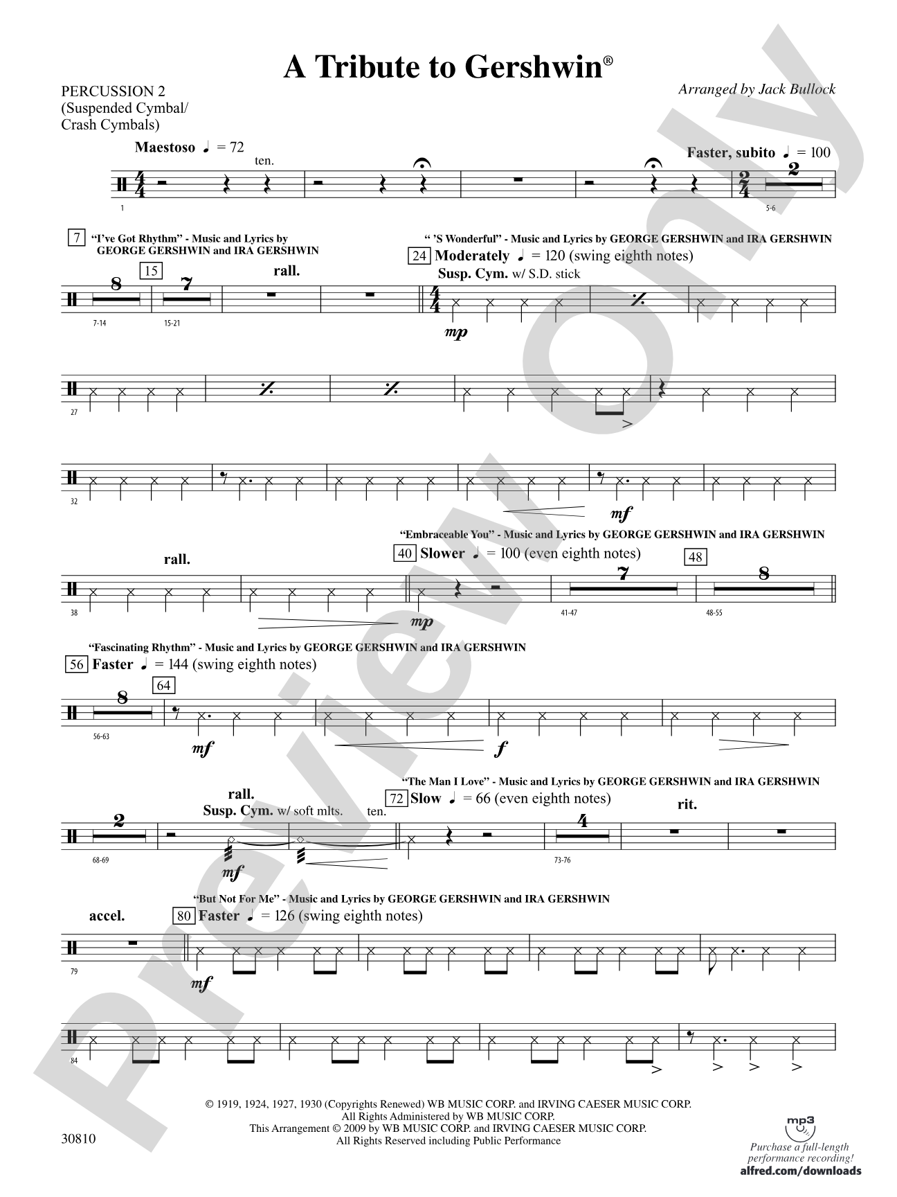 A Tribute to Gershwin: 2nd Percussion