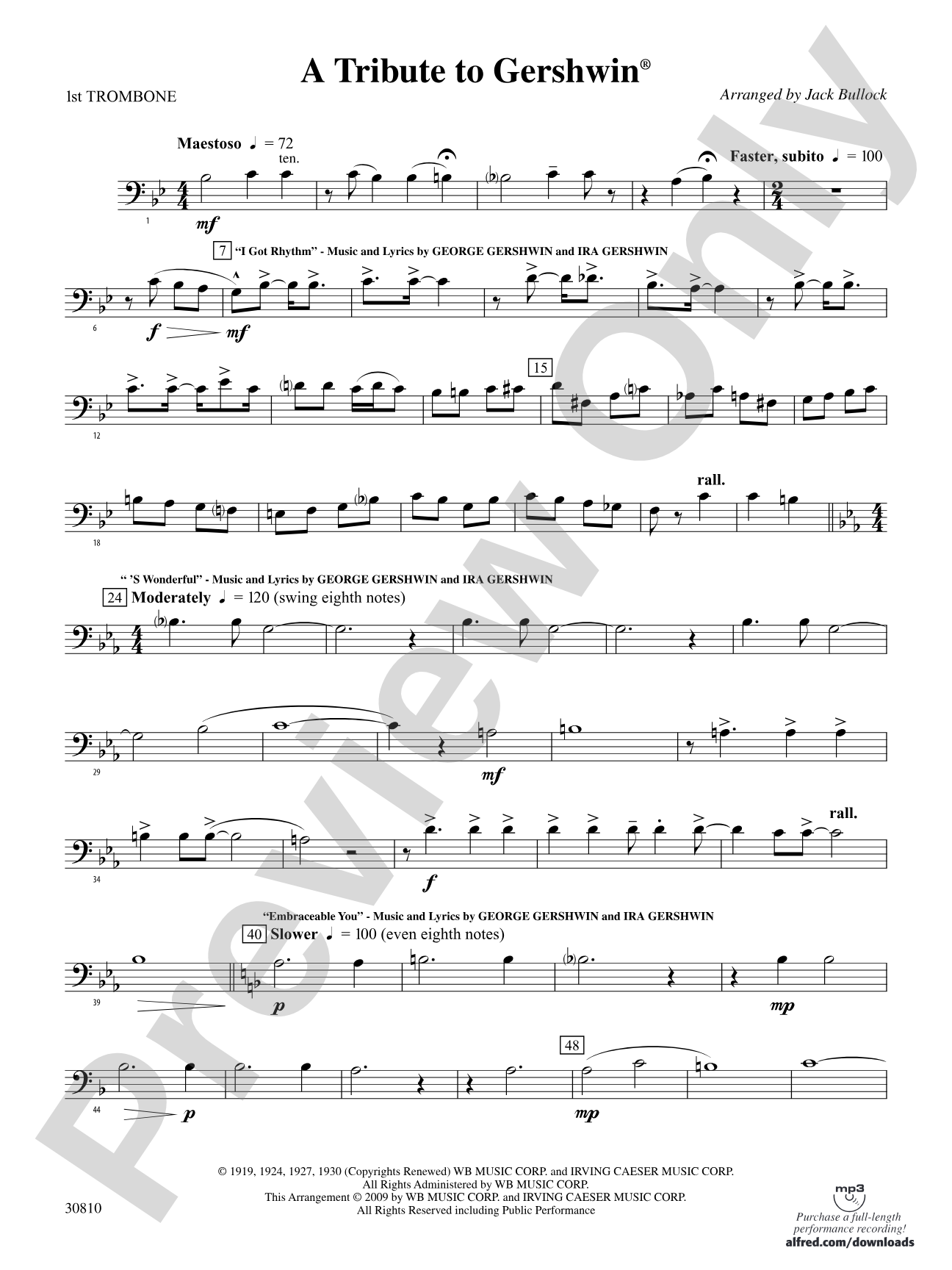 A Tribute to Gershwin: 1st Trombone