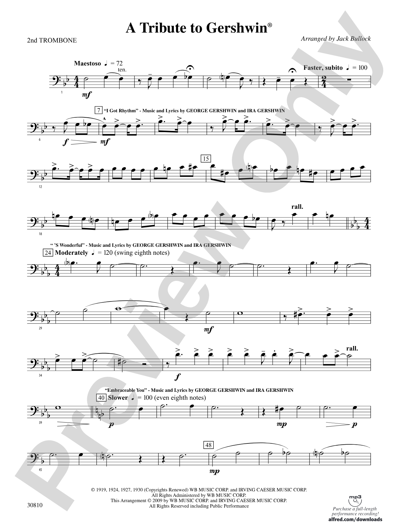 A Tribute to Gershwin: 2nd Trombone
