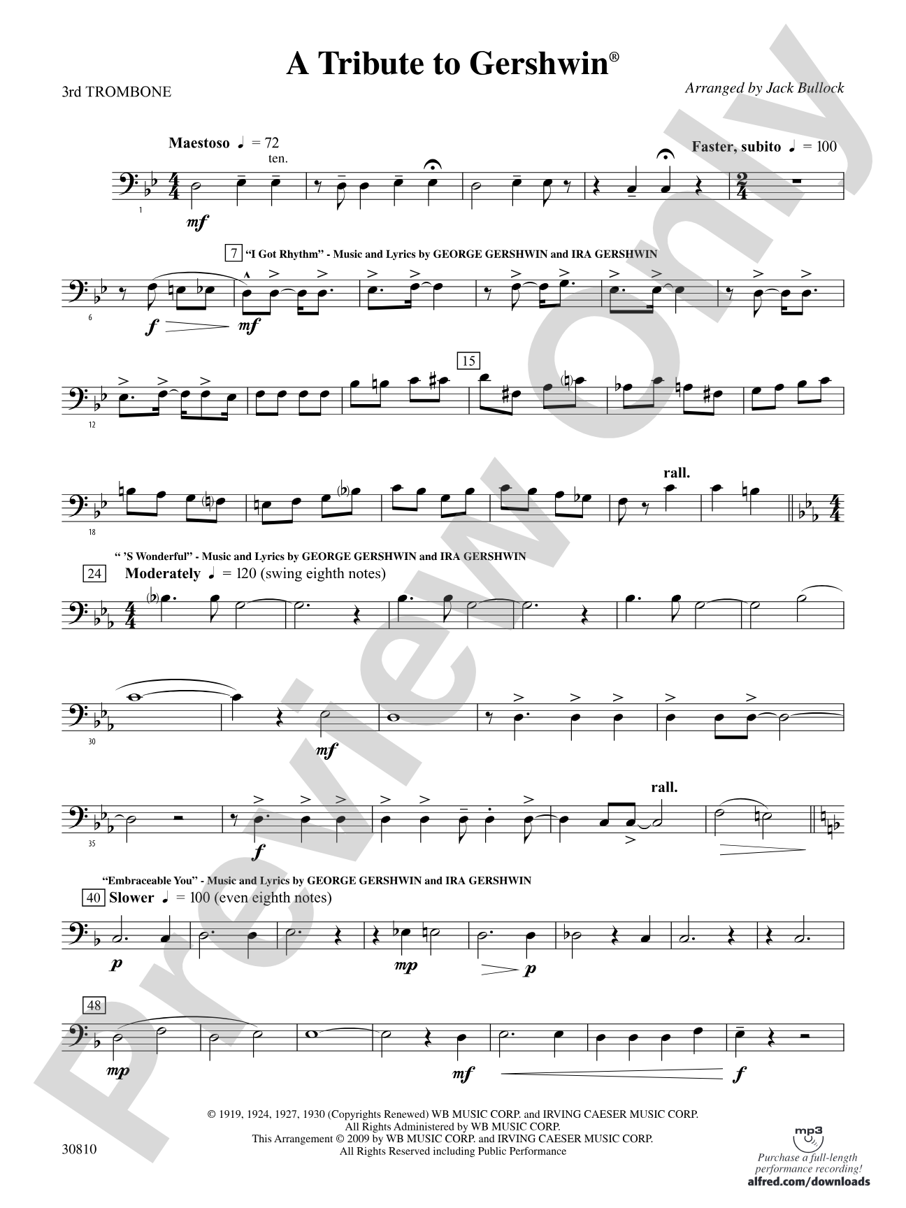 A Tribute to Gershwin: 3rd Trombone