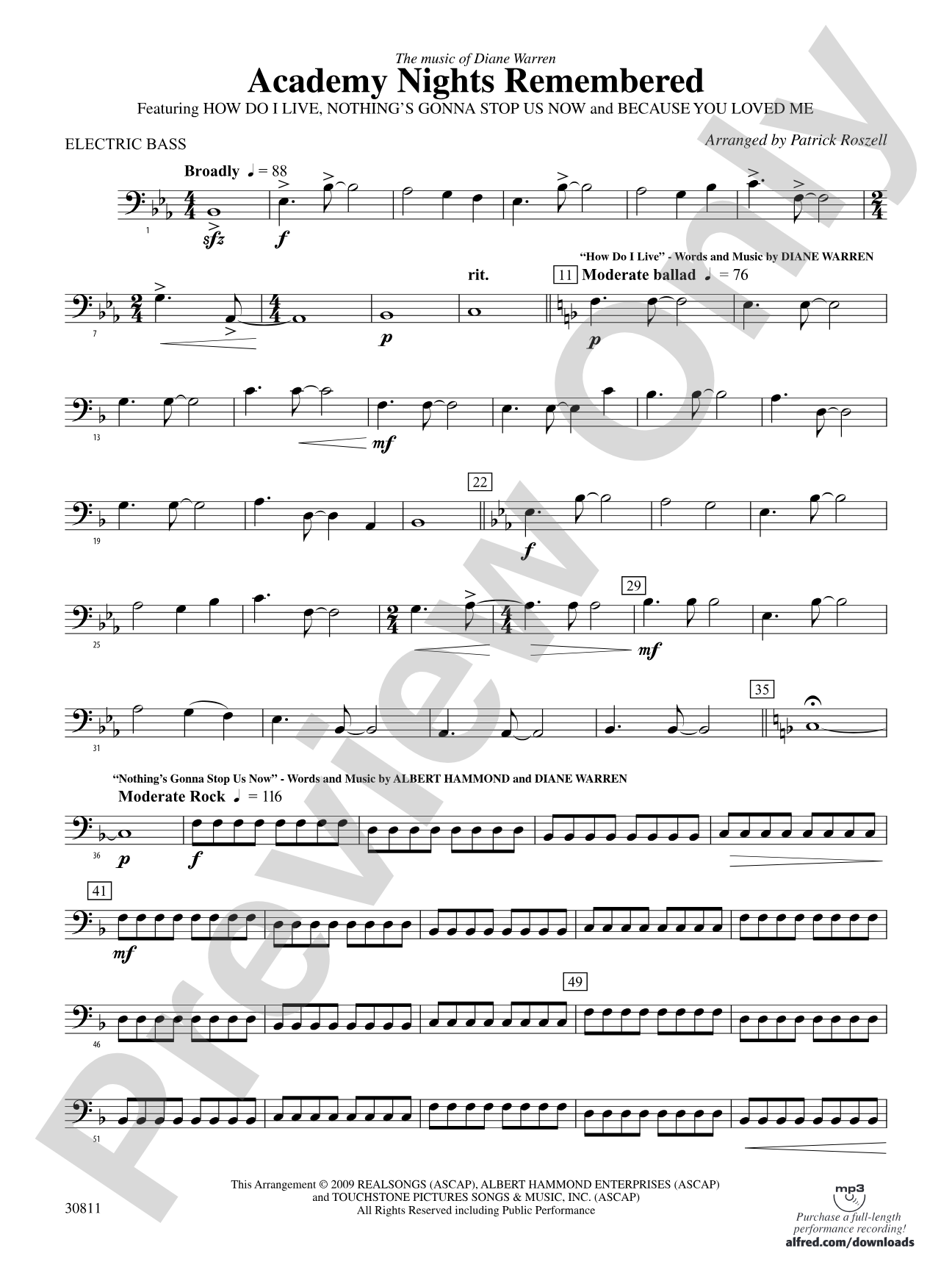 Academy Nights Remembered (The Music of Diane Warren): Electric Bass